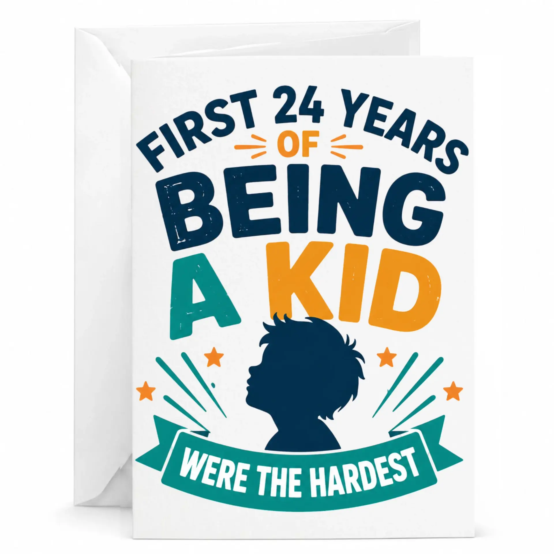 Funny Birthday Card for 24th Birthday Celebration, Humorous Greeting Card for Turning Twenty Four with Matching Envelope