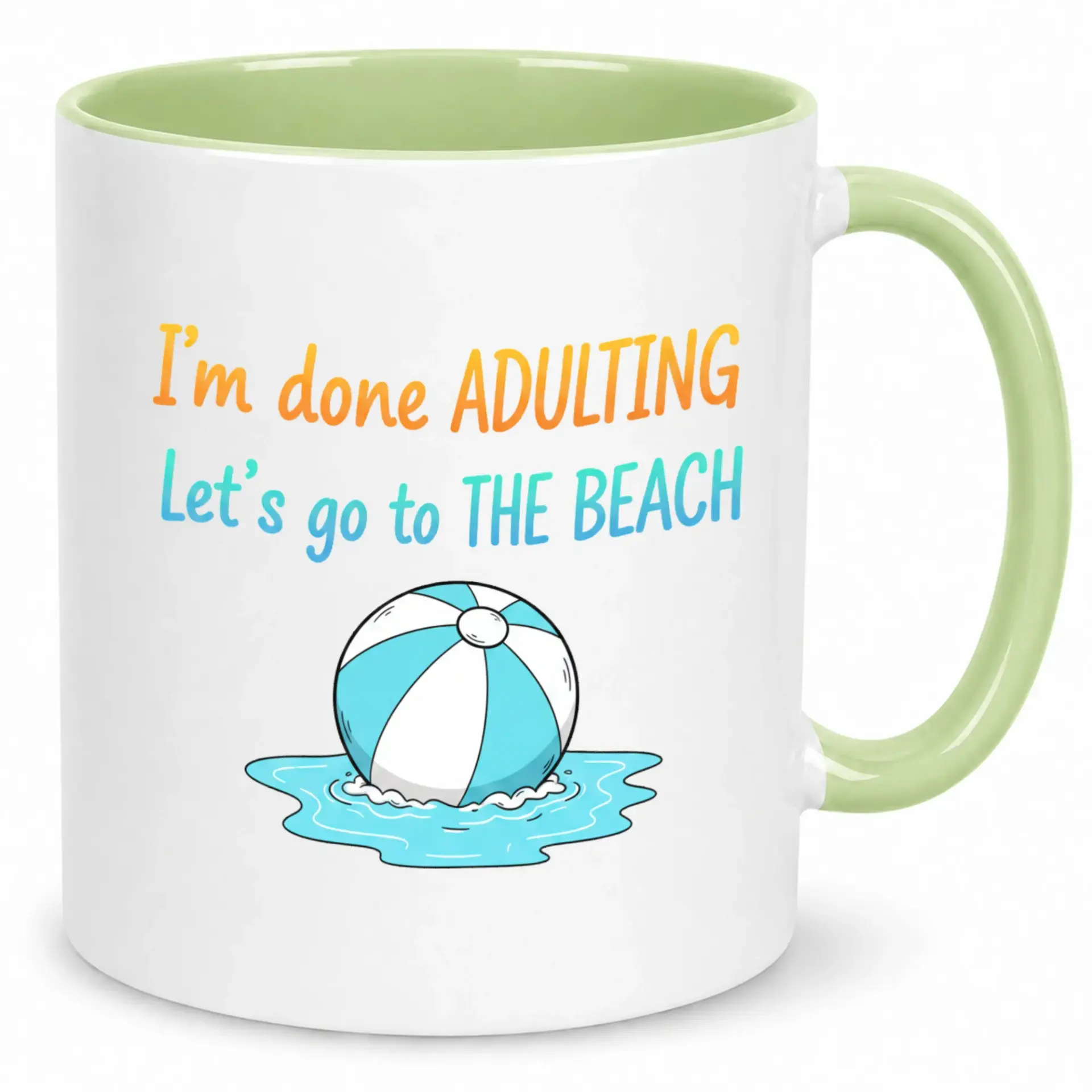 Funny Ceramic Coffee Mug with Humorous "i'm Done Let's Go to the Beach" Design Vacation Themed Drinkware for Home Office or Gift Giving