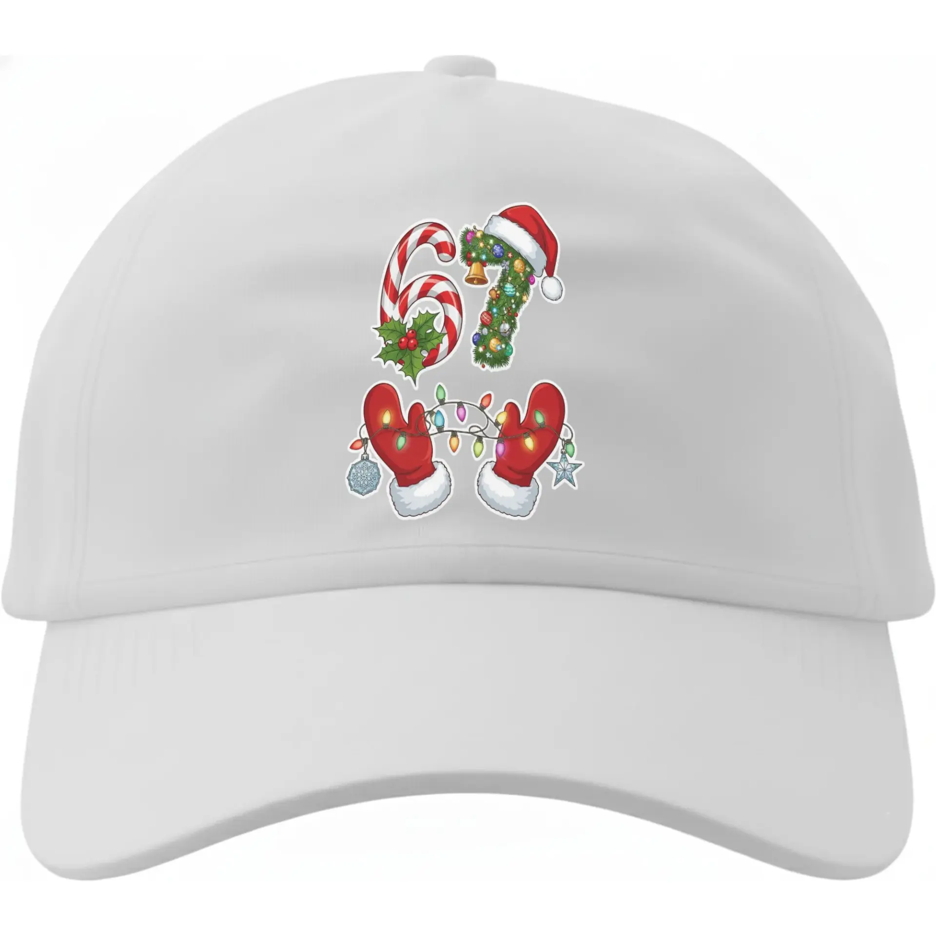 Baseball Cap Holiday Number 67 Design Festive Christmas Themed Hat for Everyday Casual Wear and Outdoor Activities