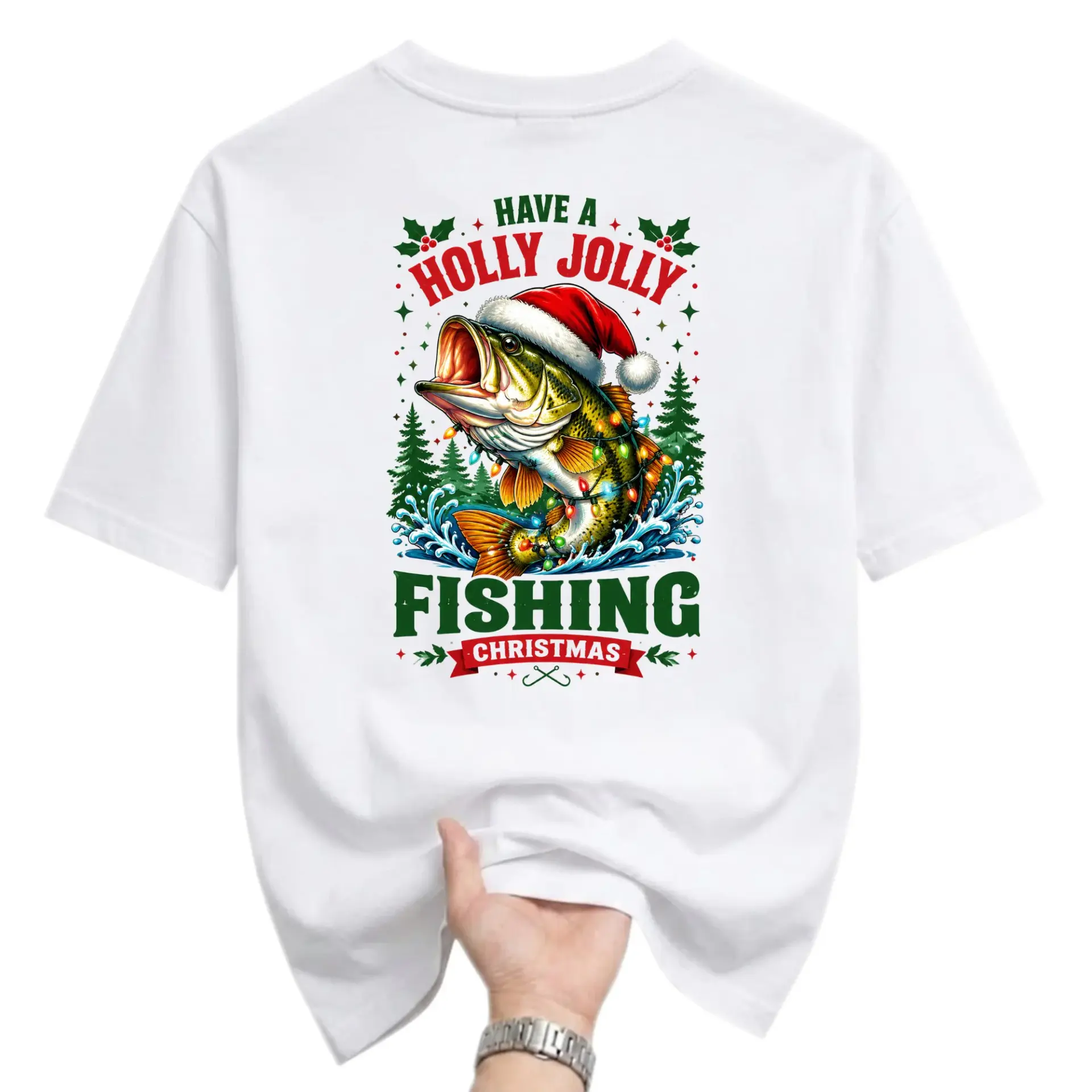 Funny Shirt Have a Fishing Christmas Graphic Tee for Anglers Holiday Season