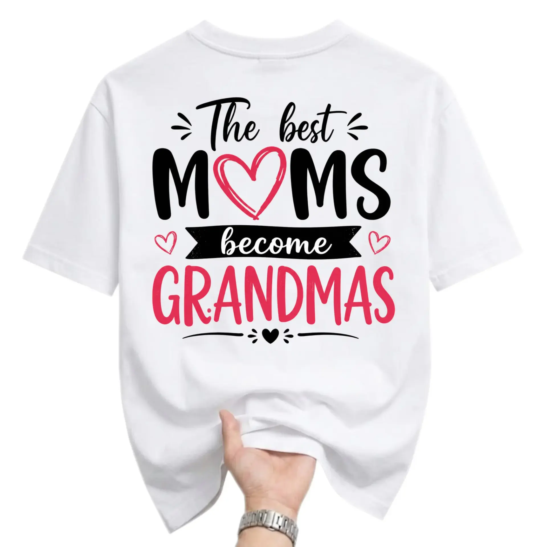 Graphic Tee the Best Moms Become Grandmas Shirt Casual Cotton Short Sleeve Crew Neck Unisex Apparel for Family Gift