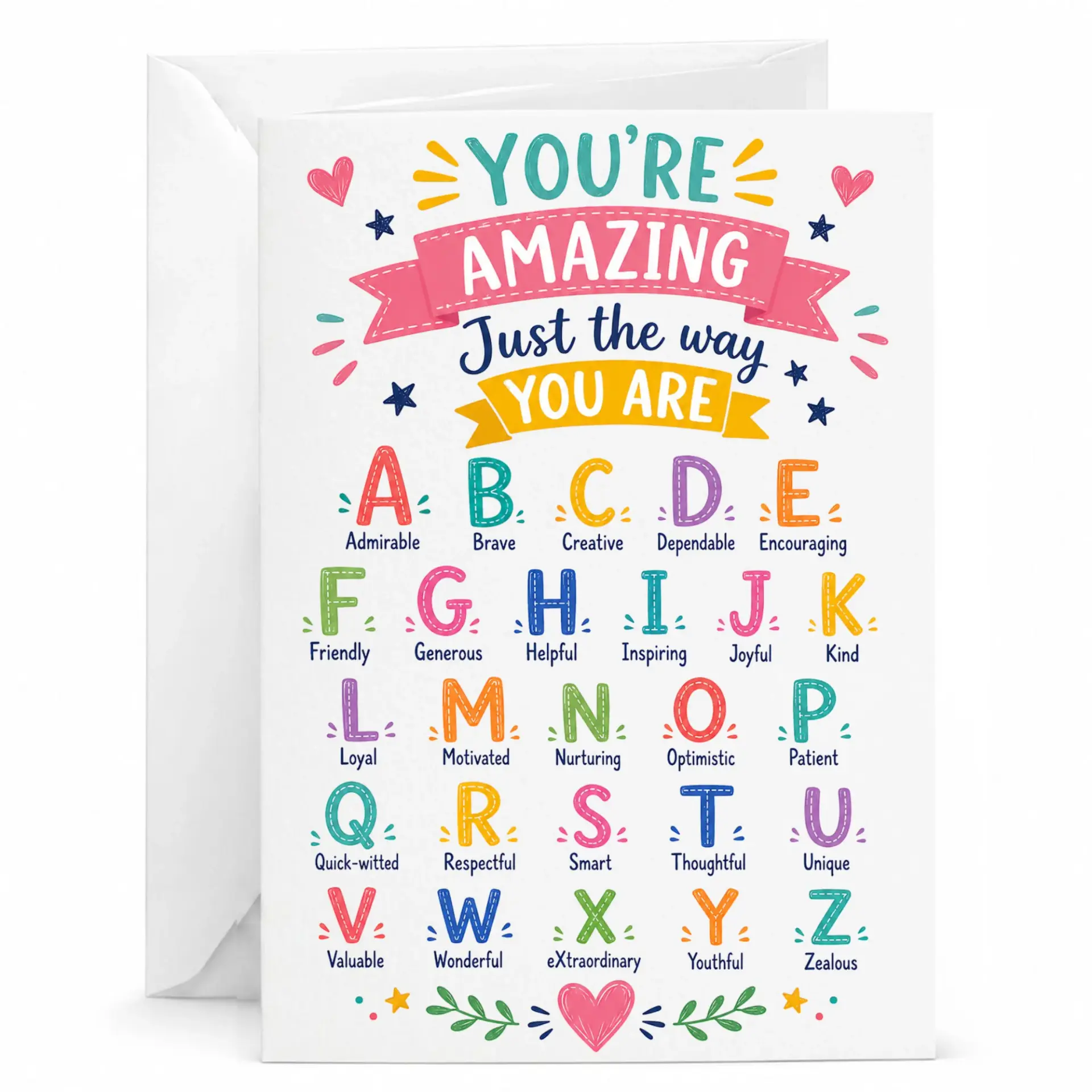 Inspirational Greeting Card You Are Encouragement Note for Friends and Loved Ones Five by Seven Inches