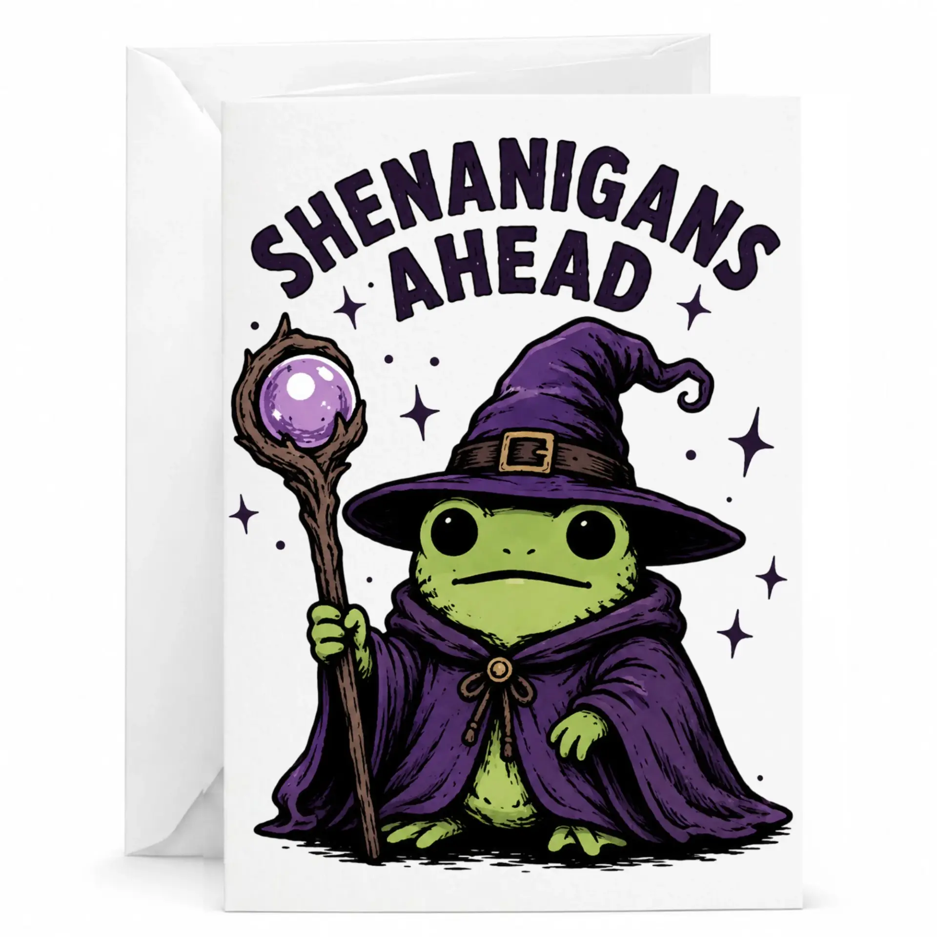 Funny Greeting Card Shenanigans Ahead Whimsical Illustration for Any or