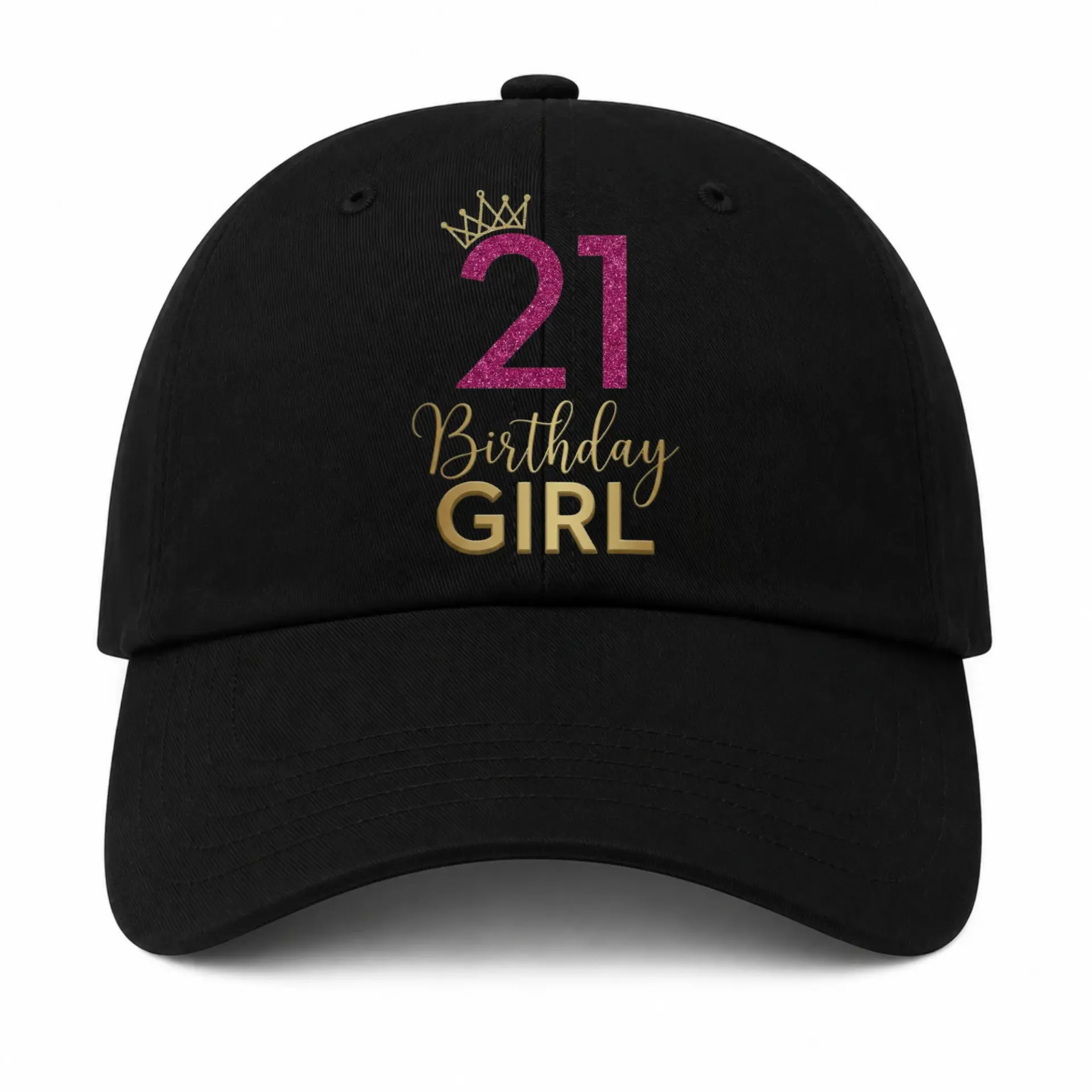 Vinyl Sticker Pack 21 Birthday Girl Design Decorative Decals for Personalized Party Accessories and Daily Items 3 Pieces