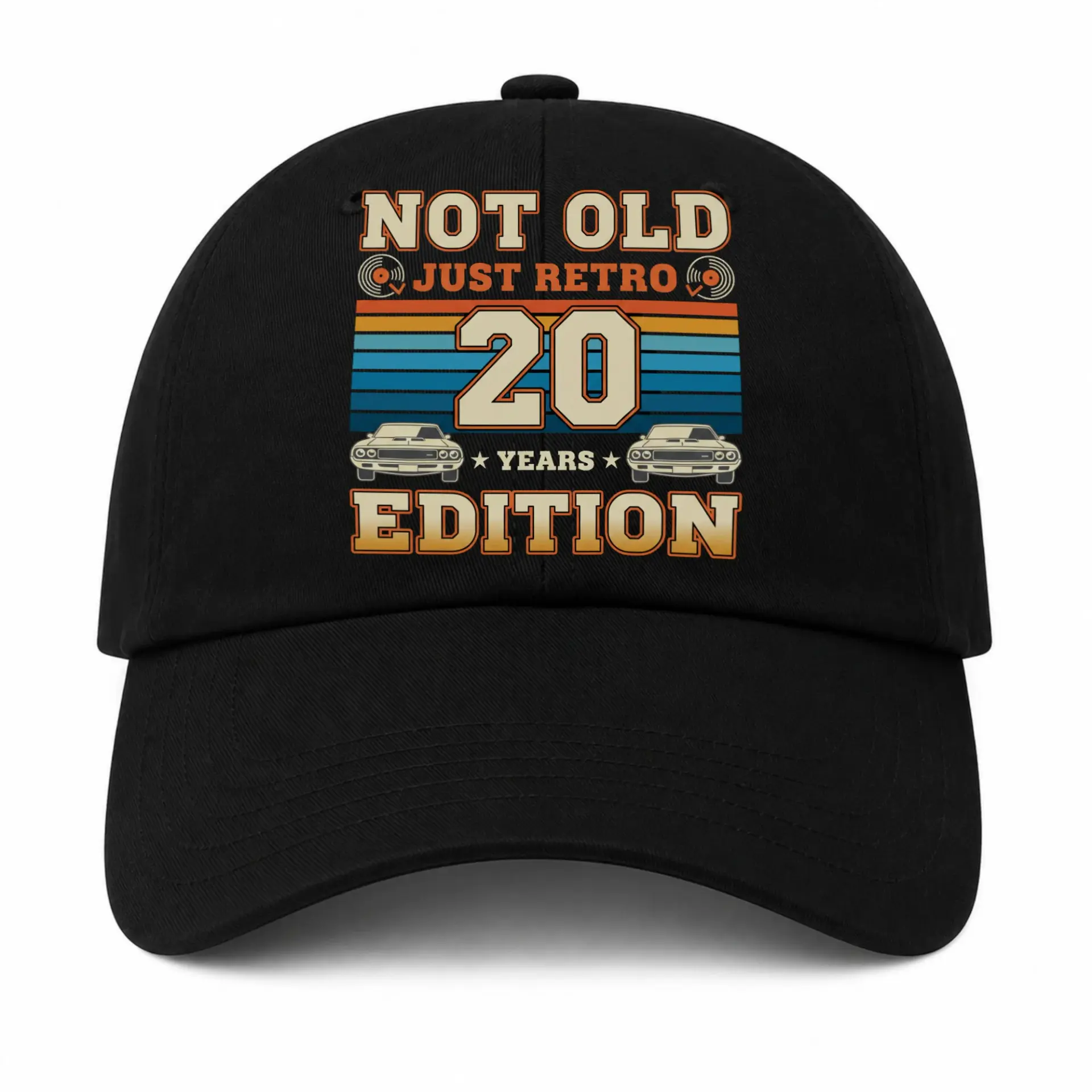 Baseball Cap Retro Vintage Sporty Car Design Embroidered Cotton Hat