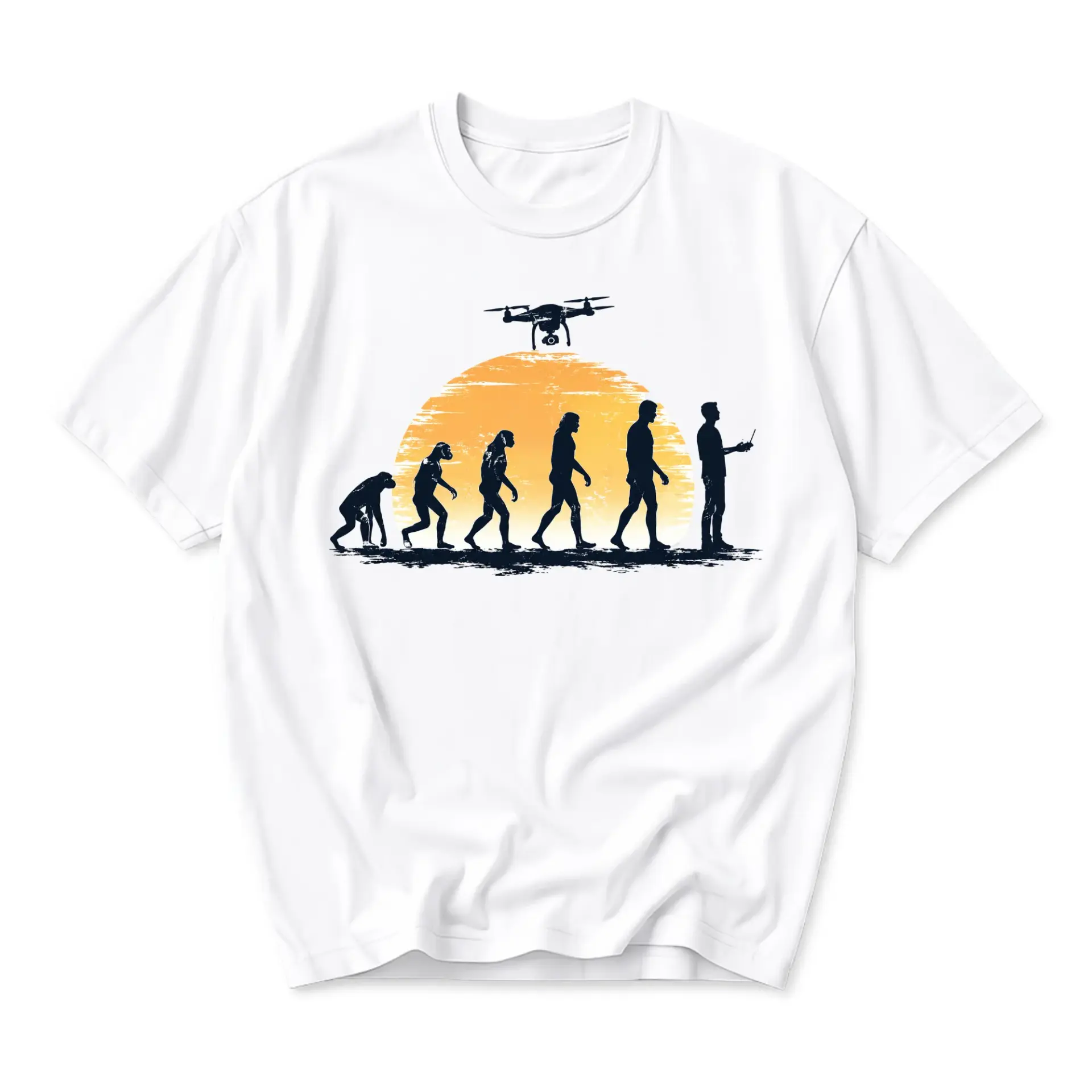 Graphic Tee Evolution of Drone Unisex Crew Neck T-Shirt Funny Photography Enthusiast Short Sleeve Apparel