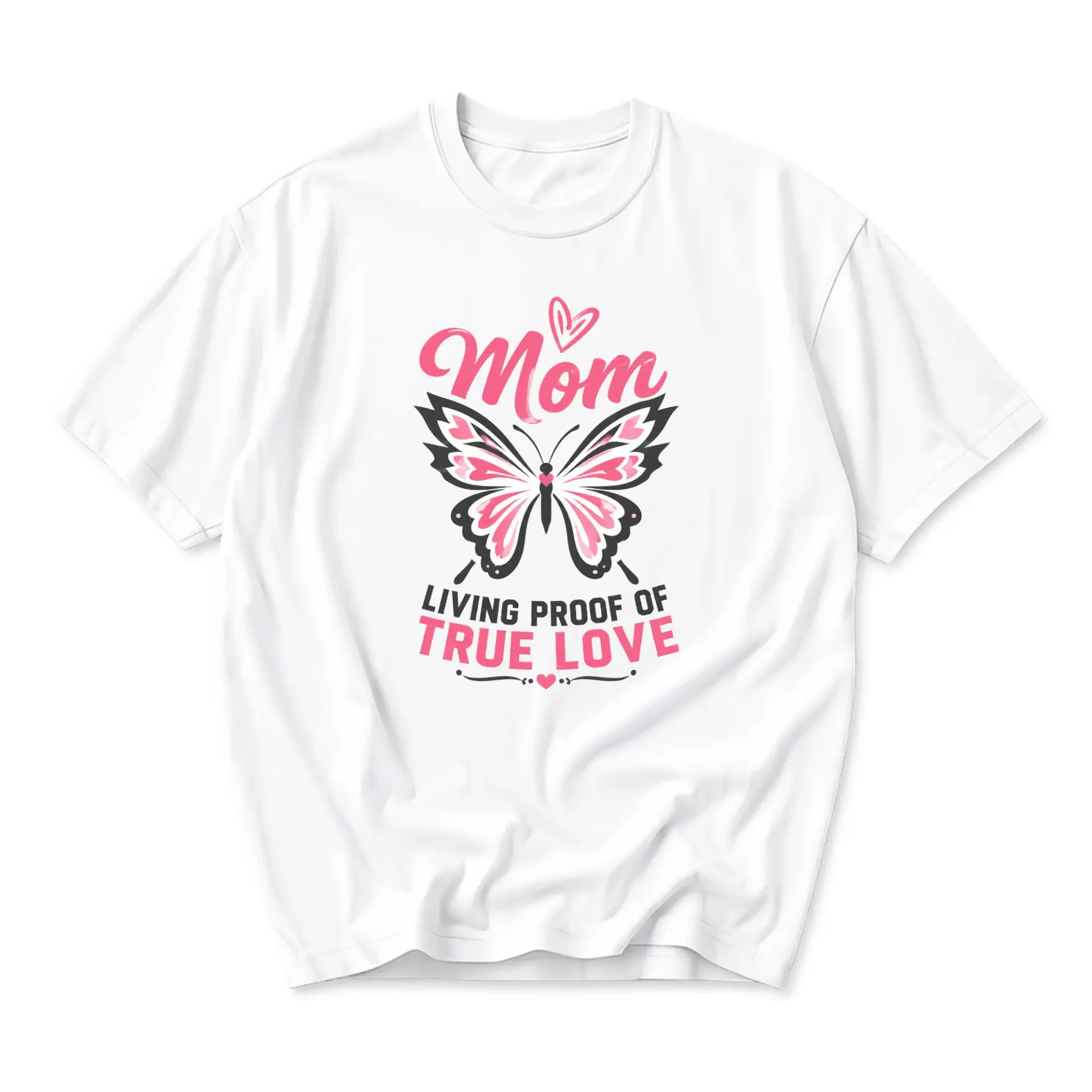 T-shirt Graphic Tee Mom Living Proof of True Love Butterfly Print Unisex Casual Cotton Crew Neck Short Sleeve Top