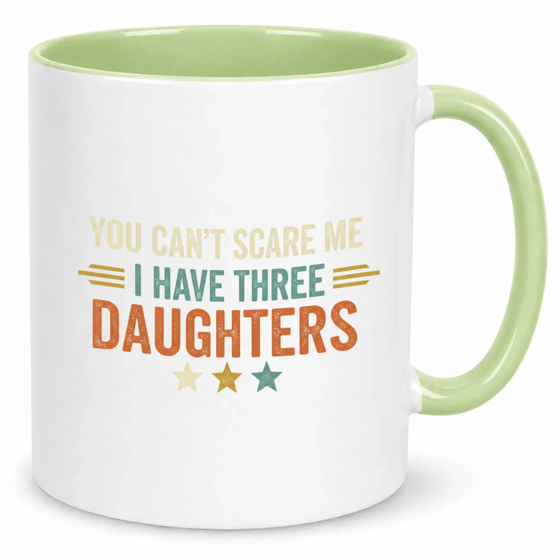 Funny Three Daughters Ceramic Coffee Mug Humorous Parent Dad Mom Gift Idea for Family & Friends 11oz or 15oz Beverage Cup