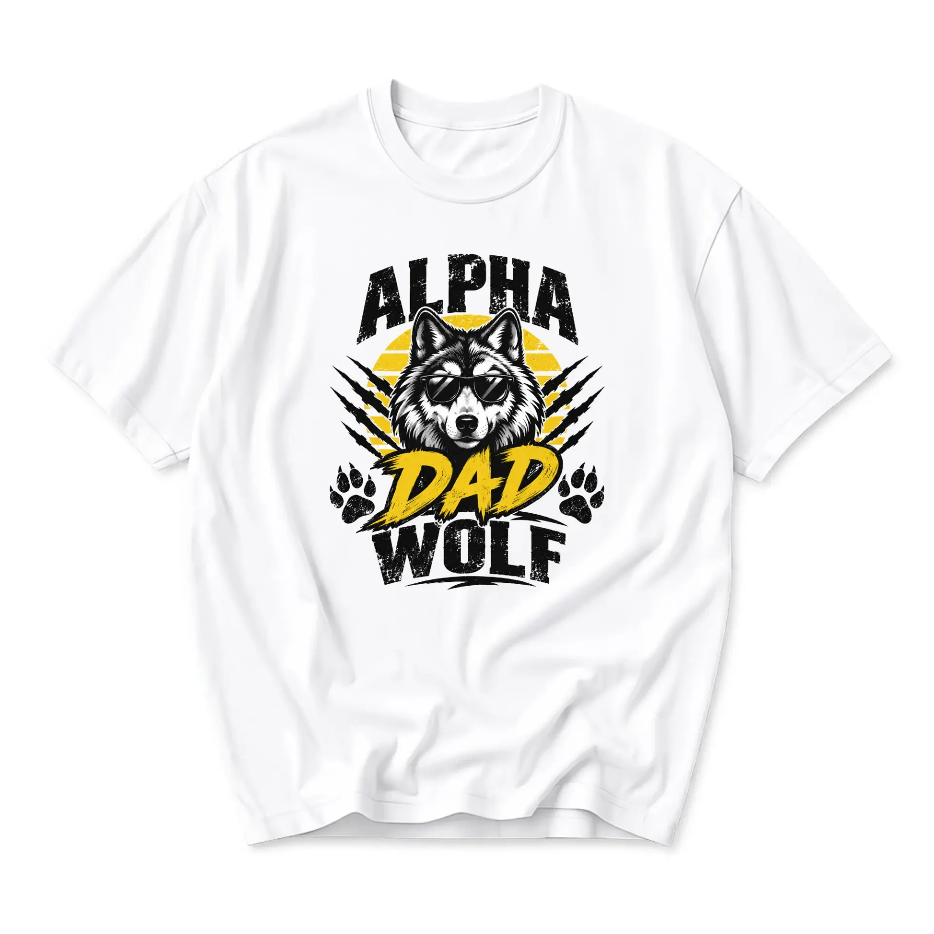 Graphic Tee Alpha Dad Wolf Print Unisex Crew Neck T-Shirt Comfortable Cotton Casual Everyday Apparel Summer Short Sleeve