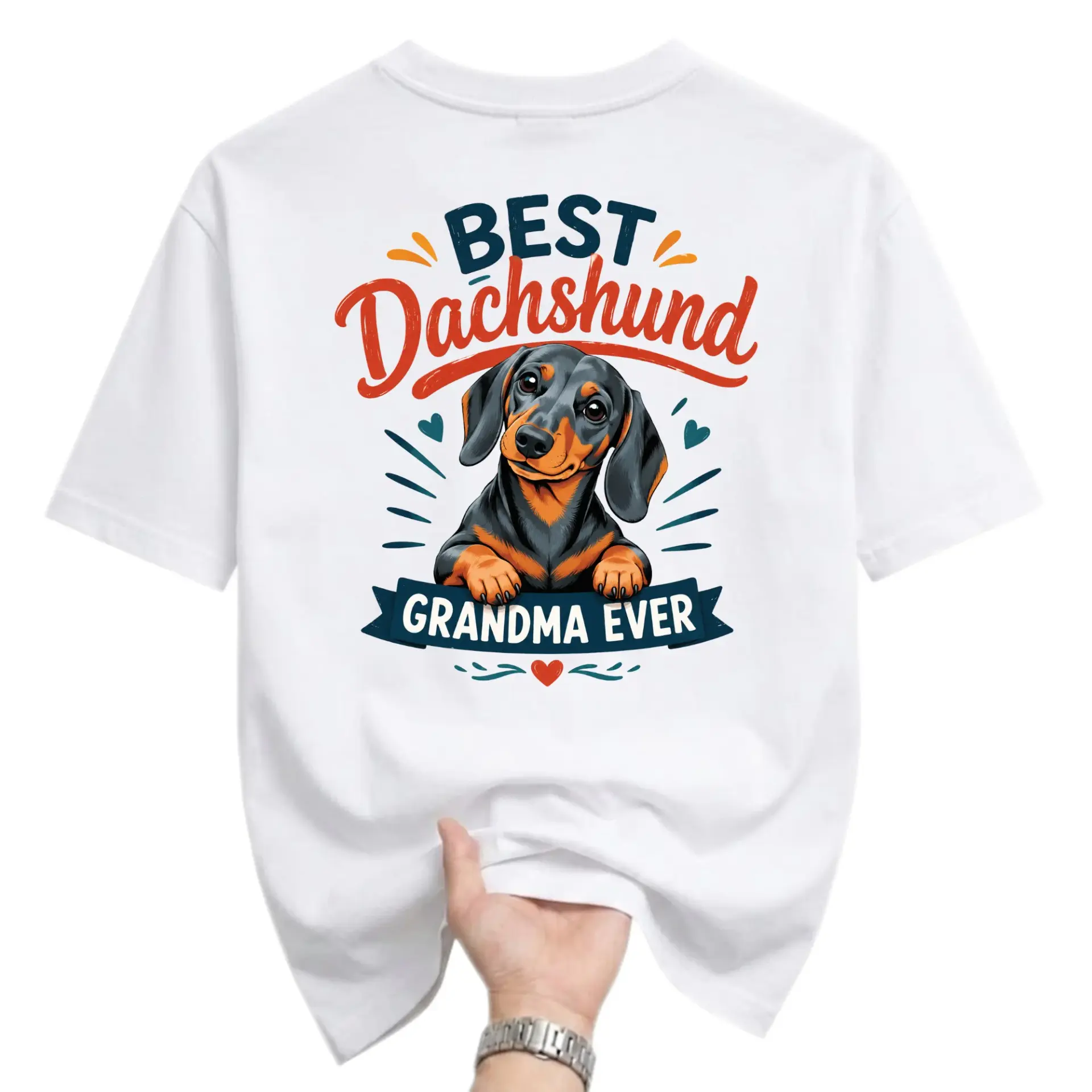 Graphic Tee Best Dachshund Grandma Dog Lover Unisex Crew Neck Cotton Blend