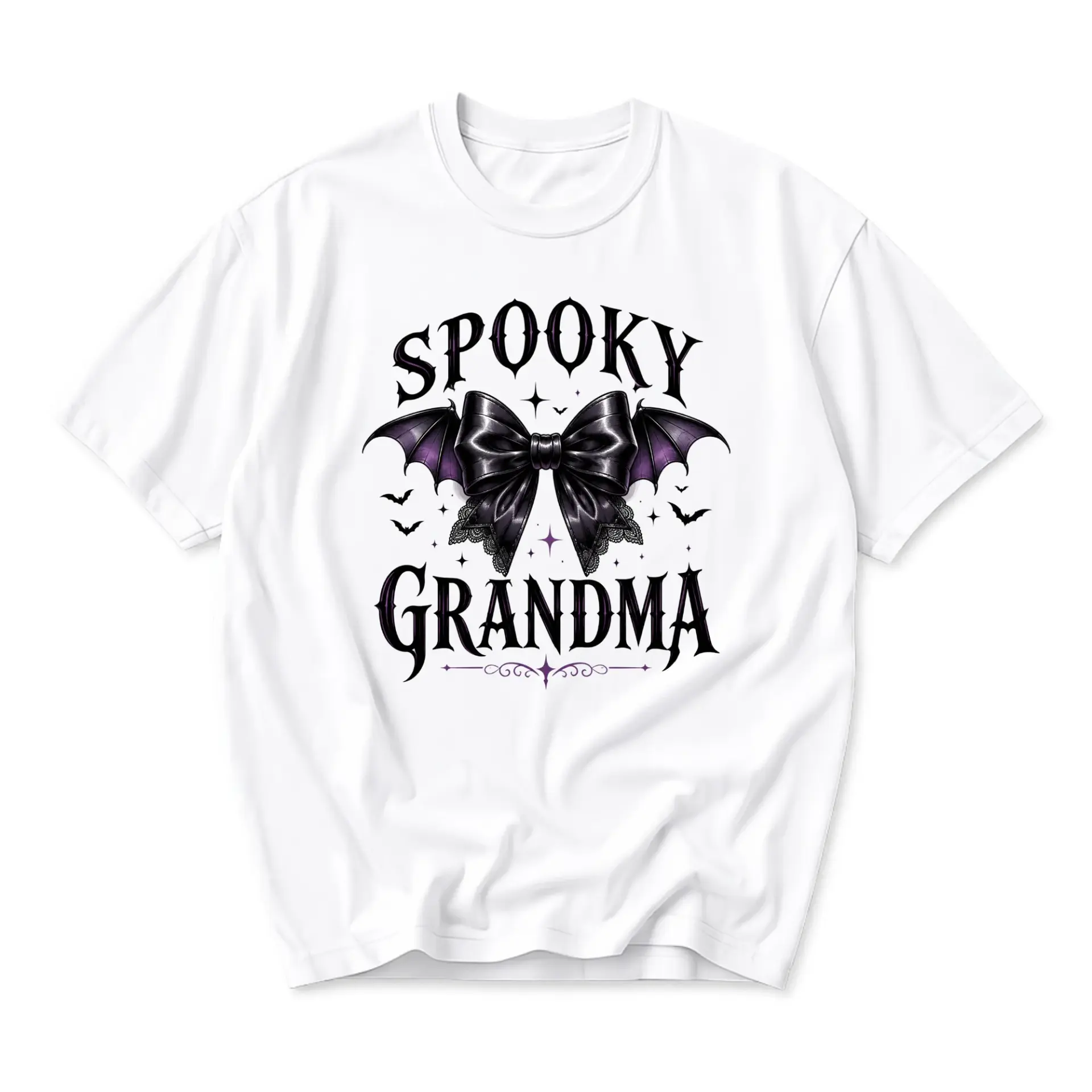 Graphic Tee Spooky Grandma Shirt Casual Cotton Crew Neck Top for Halloween Enthusiast Aesthetic Seasonal Apparel