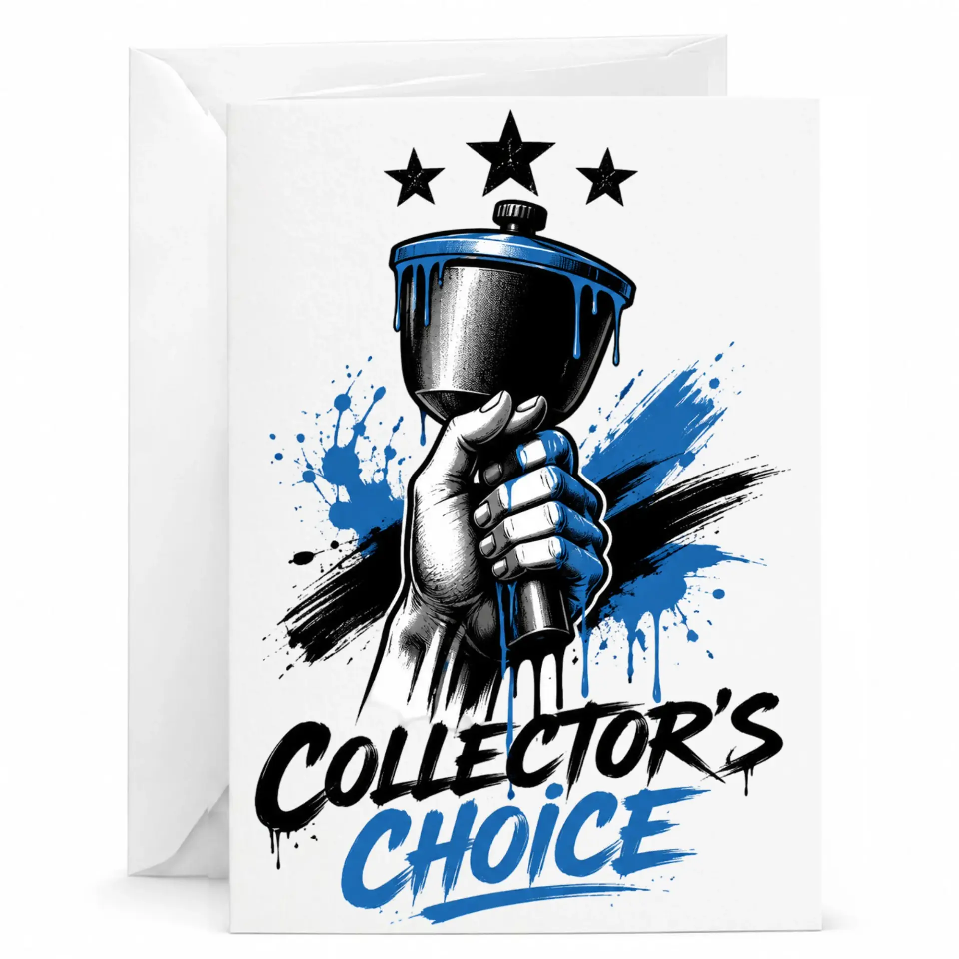 Collector's Choice Greeting Card with Hand Holding Pot Illustration, Unique Artistic Design for Special Occasions