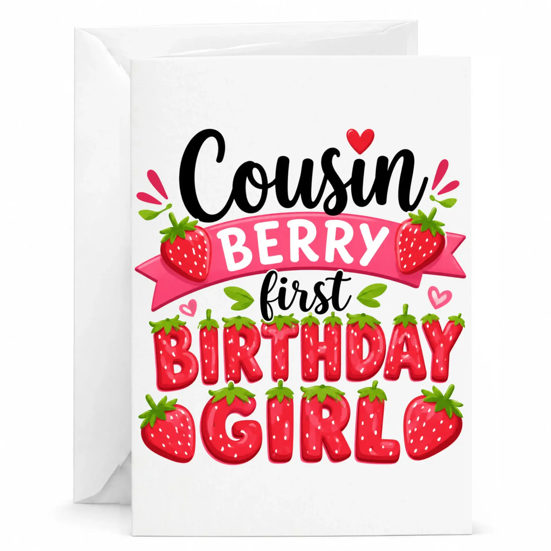 Birthday Card for Cousin Funny First Girl Greeting with Envelope Special Family