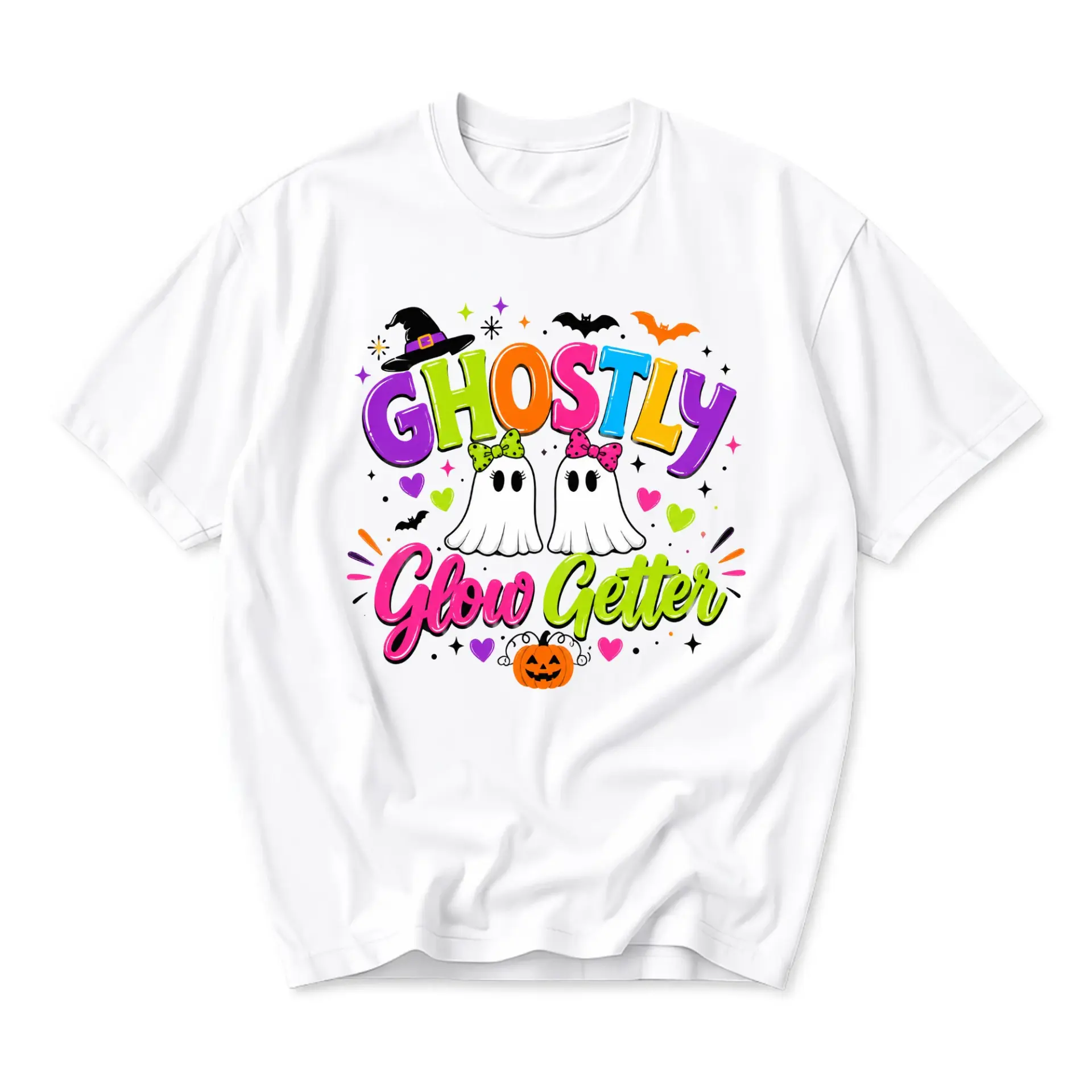 Graphic Tee Ghostly Glow Getter Shirt Unisex Halloween Apparel for Casual Everyday Wear and Seasonal Style