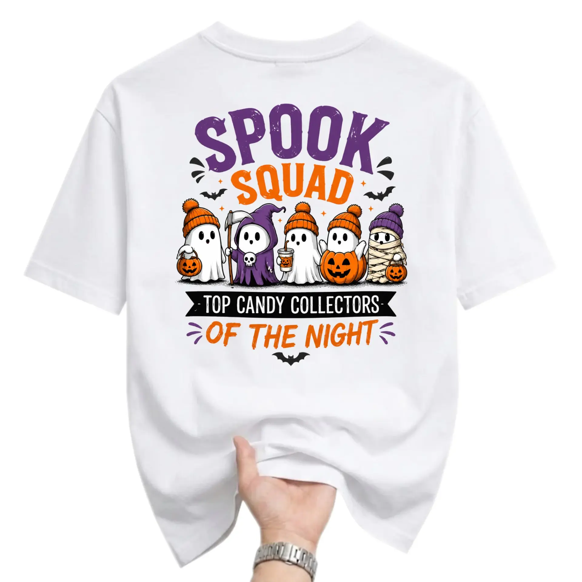 Graphic Tee Spook Squad Top Candy Collectors of the Night Funny Fall Season Halloween Unisex Crew Neck Shirt