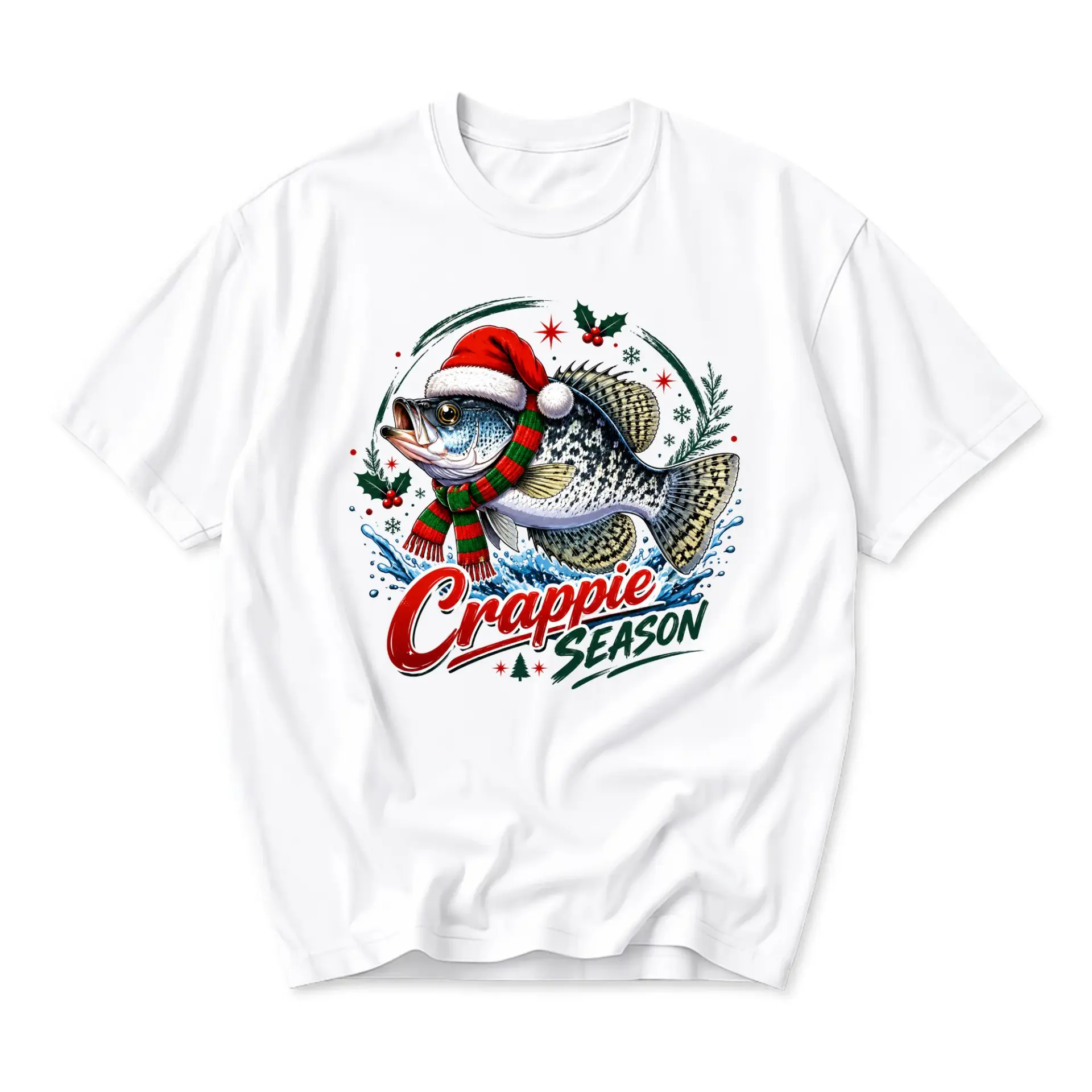 Funny Shirt Crappie Season Christmas Fishing Graphic Tee Unisex Casual