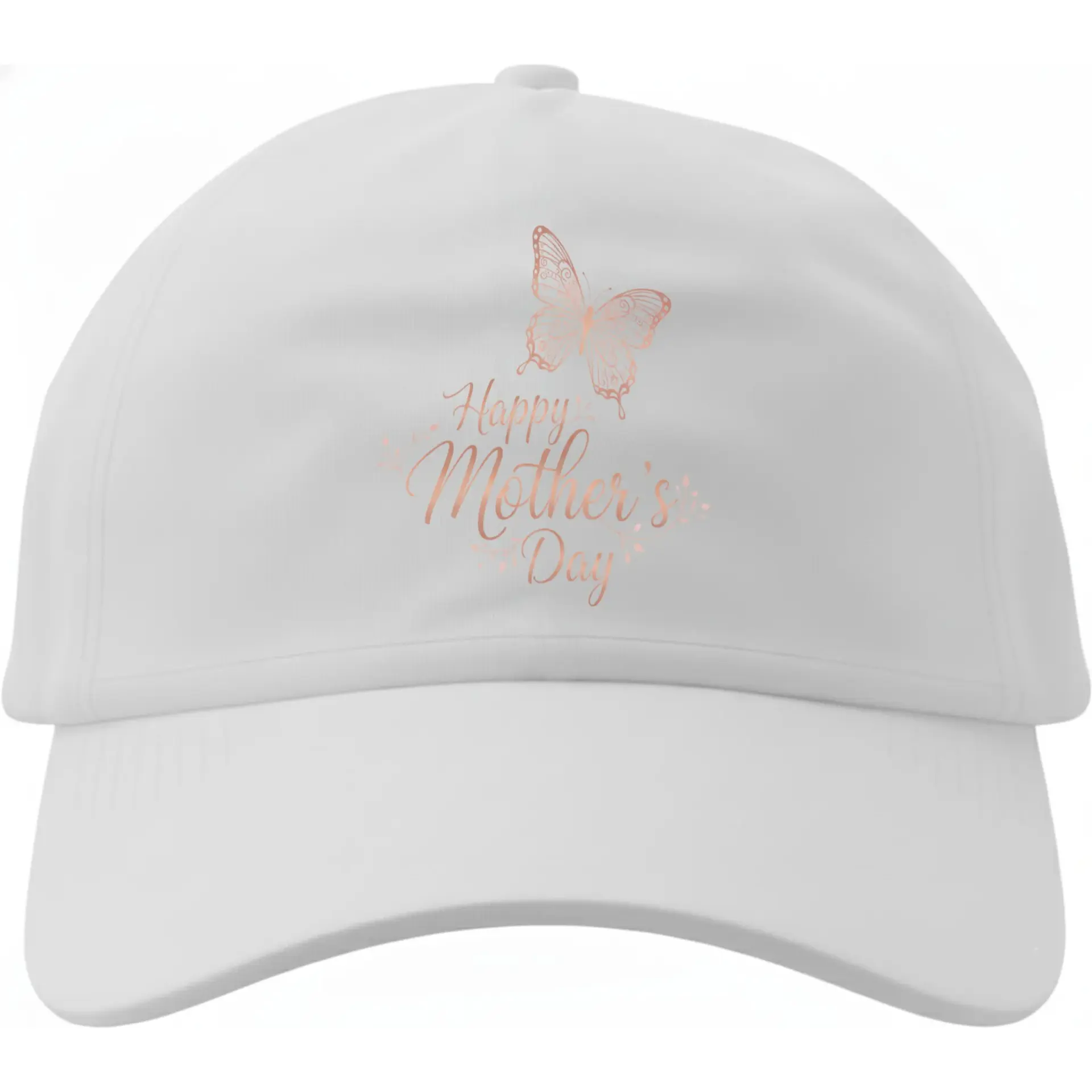 Baseball Cap with Butterfly Happy Mother's Day Design, Adjustable Cotton Dad Hat for Casual Wear and Outdoor Activities