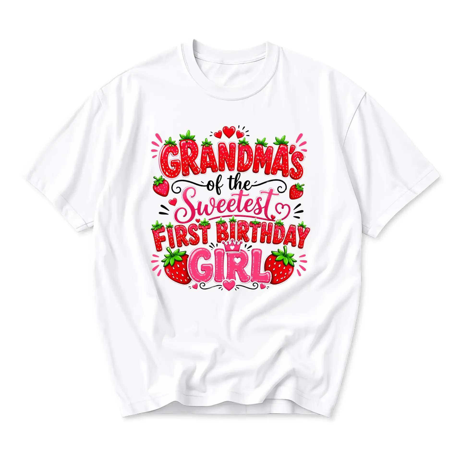Funny Shirt Grandma of the Sweetest First Birthday Girl Graphic Tee