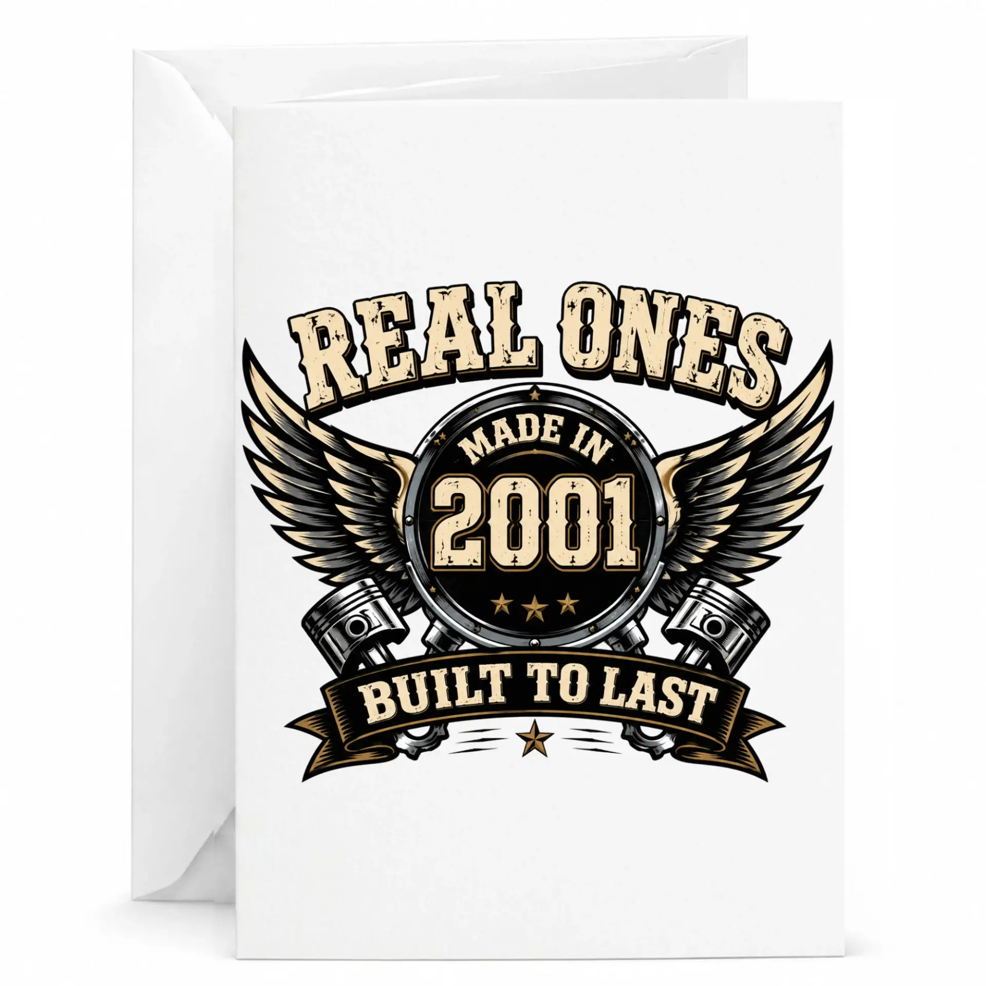 Greeting Card Real Ones Made in 2001 Built to Last Vintage Inspired Design Premium Heavyweight Stationery