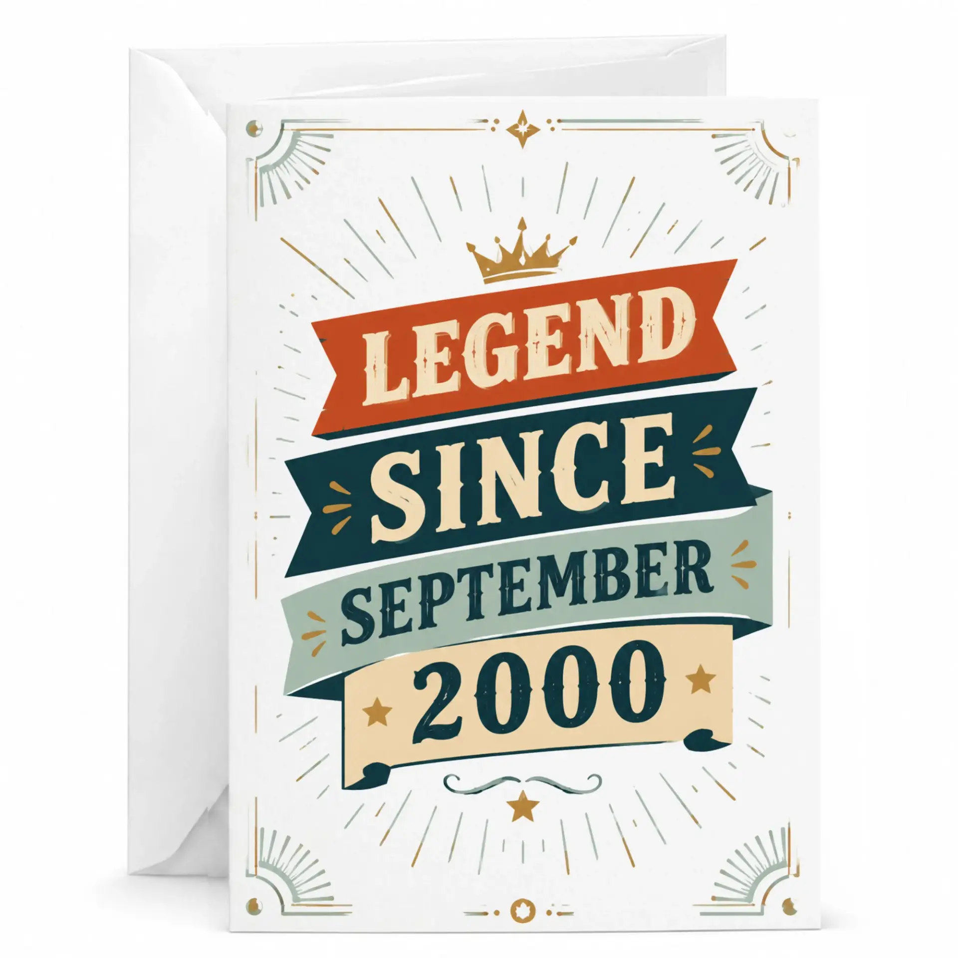 Birthday Card Legend Since September 2000 Vintage Style Greeting Card for Milestone Birthday Celebration