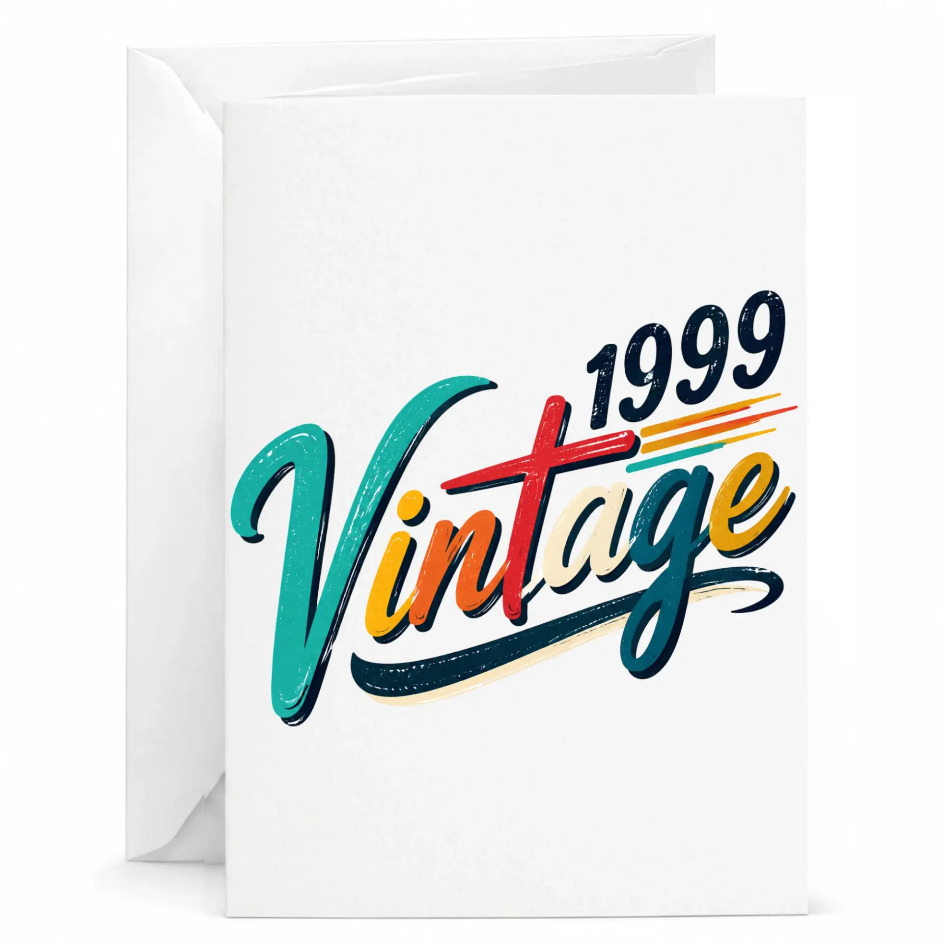 Birthday Card Vintage 1999 Retro Graphic Greeting Card for Milestone Celebration Aged to Perfection Milestone Stationery