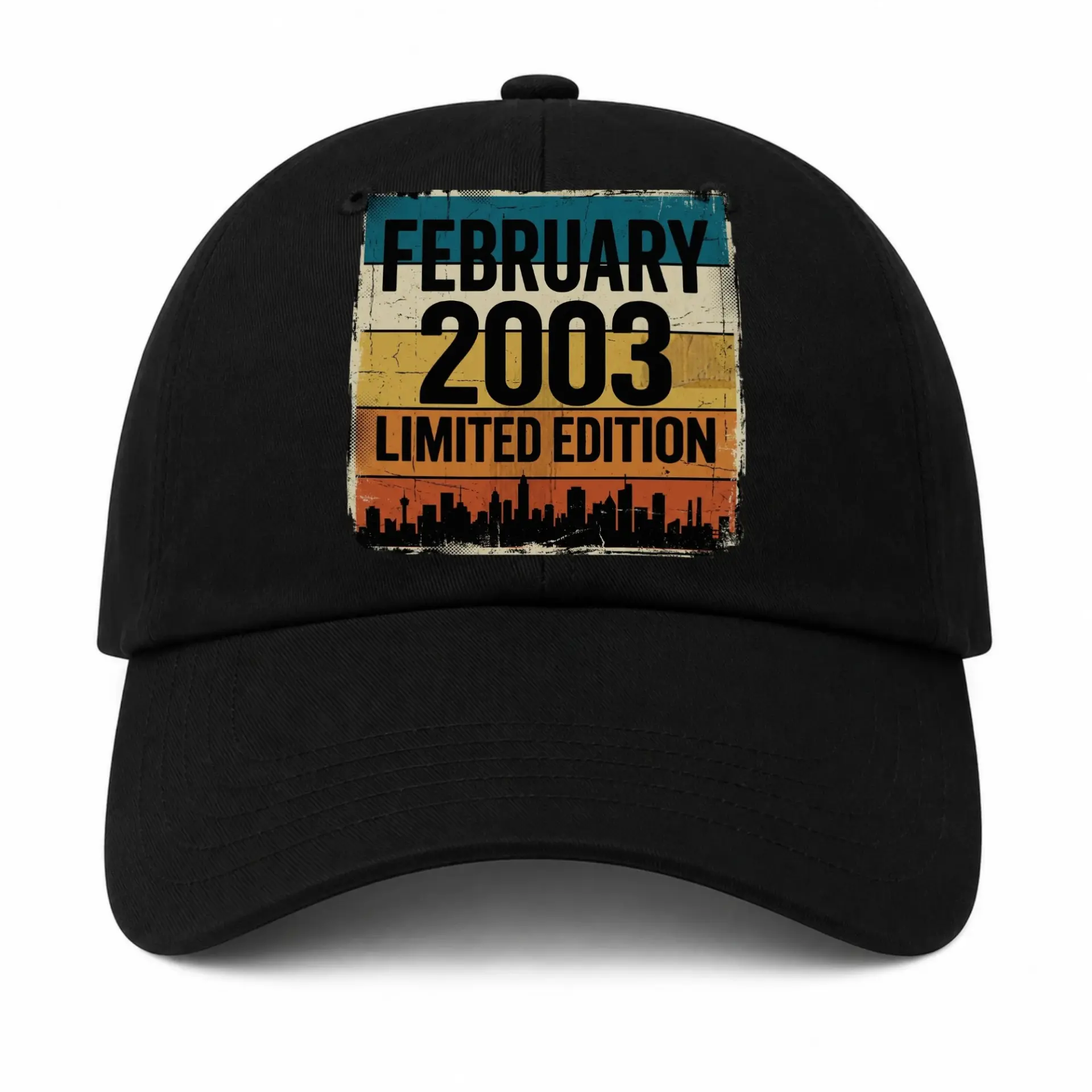Baseball Cap Retro Sunset Skyline Graphic Embroidered Casual Hat