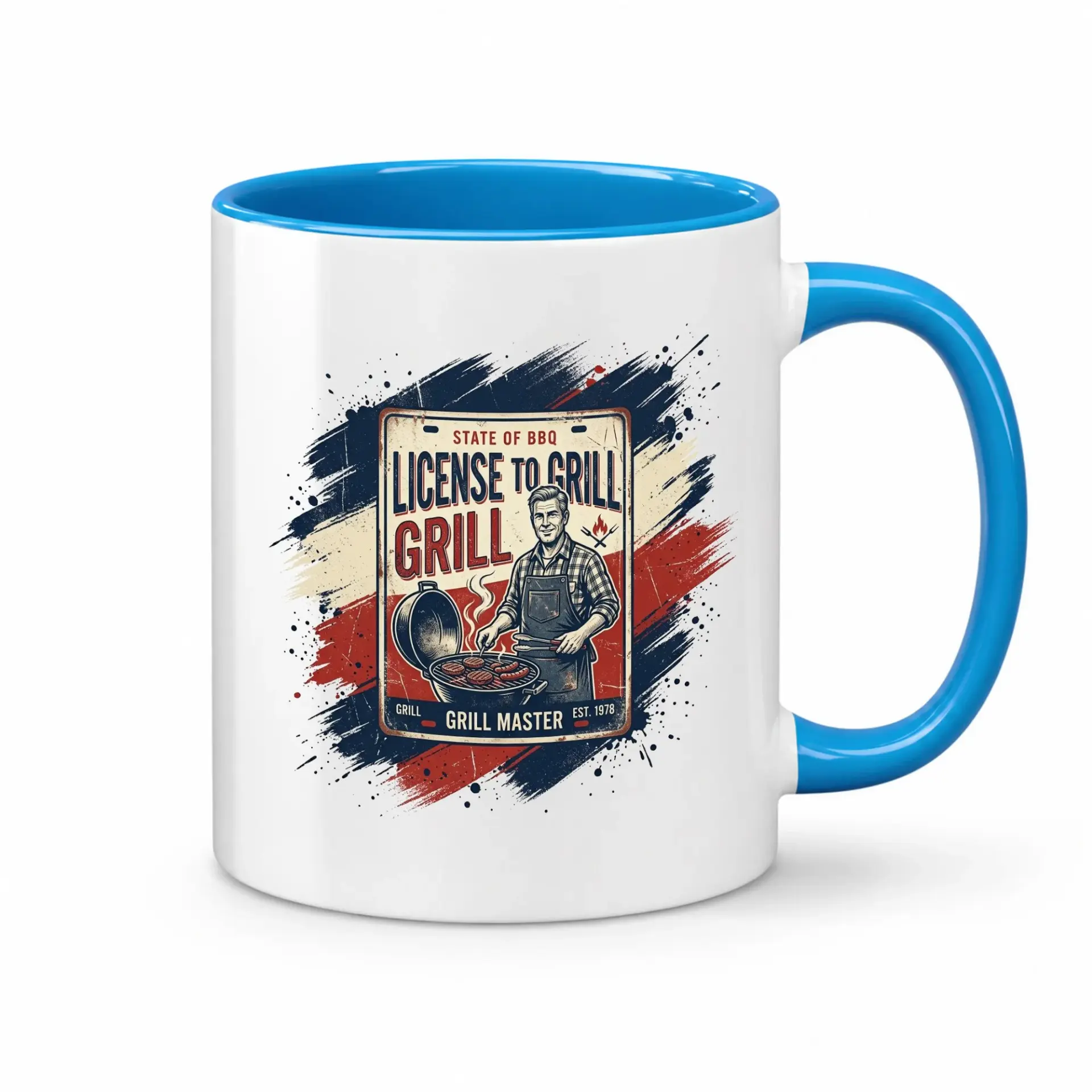 Vintage Style Coffee Mug Barbecue Theme Ceramic Cup for Outdoor Cooking Enthusiasts and Home