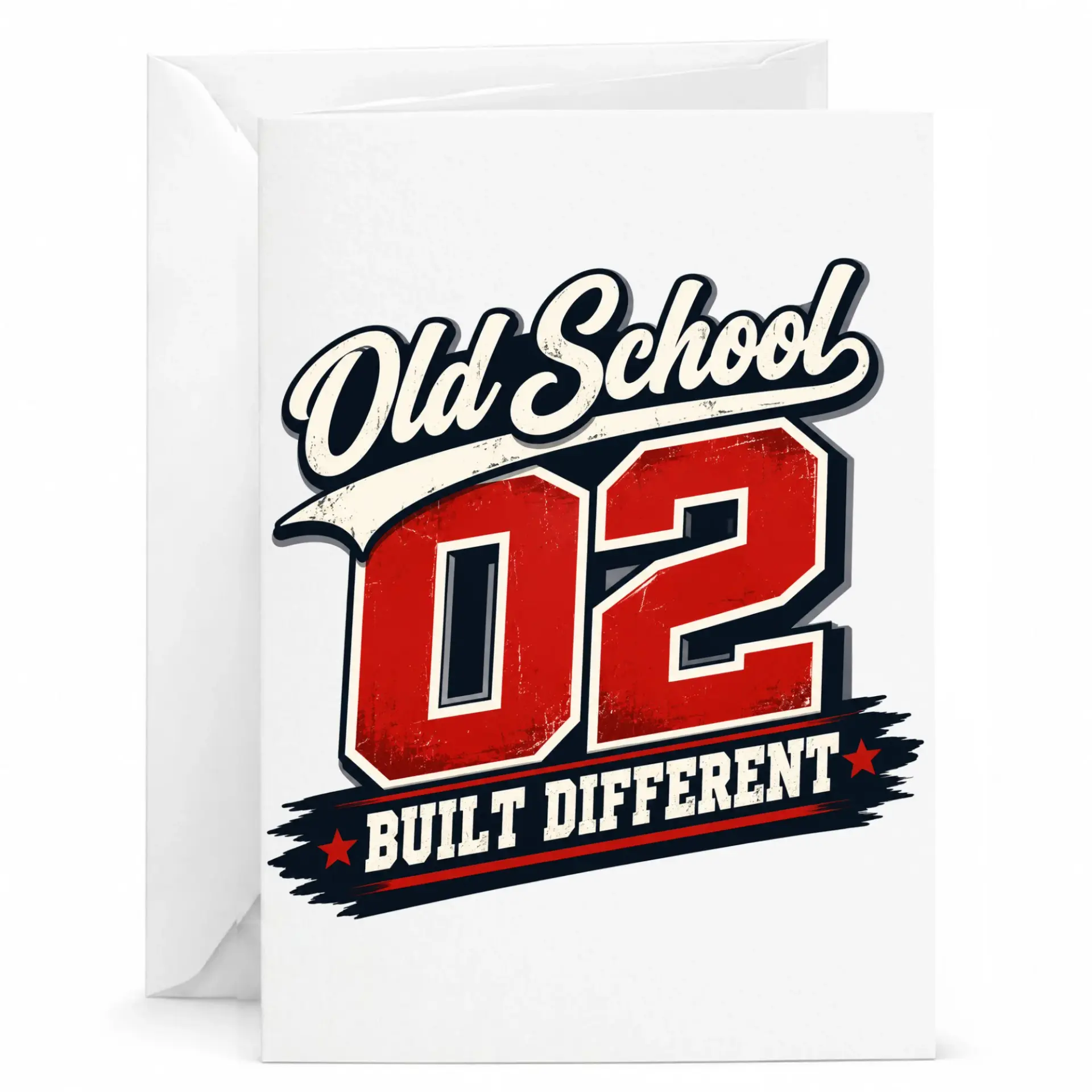 Funny Birthday Card Old School 02 Built Different Retro Aesthetic Greeting Card for Milestone Celebration