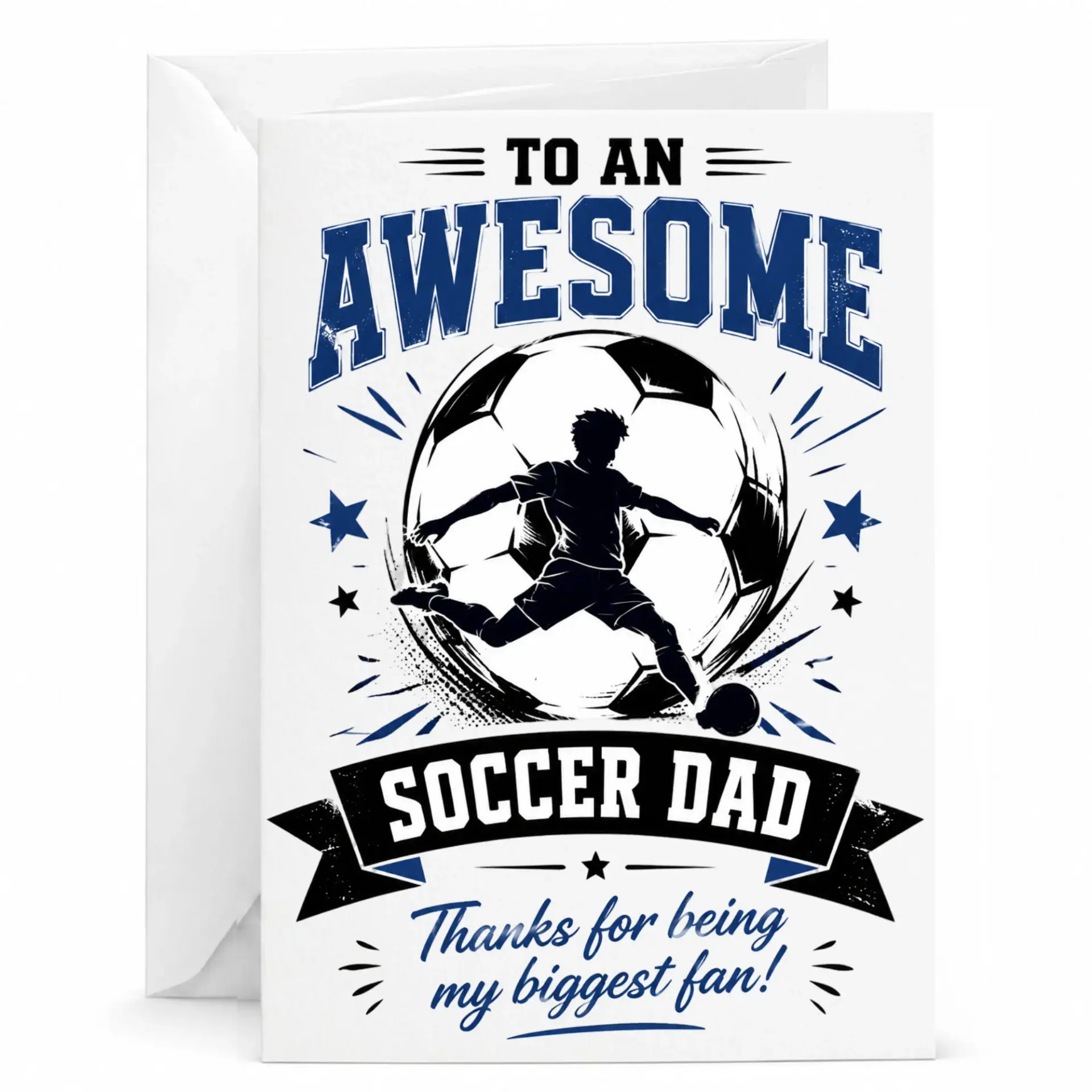 Greeting Card for Soccer Dad Featuring Sports Design Perfect Appreciation or Birthday with Matching Envelope