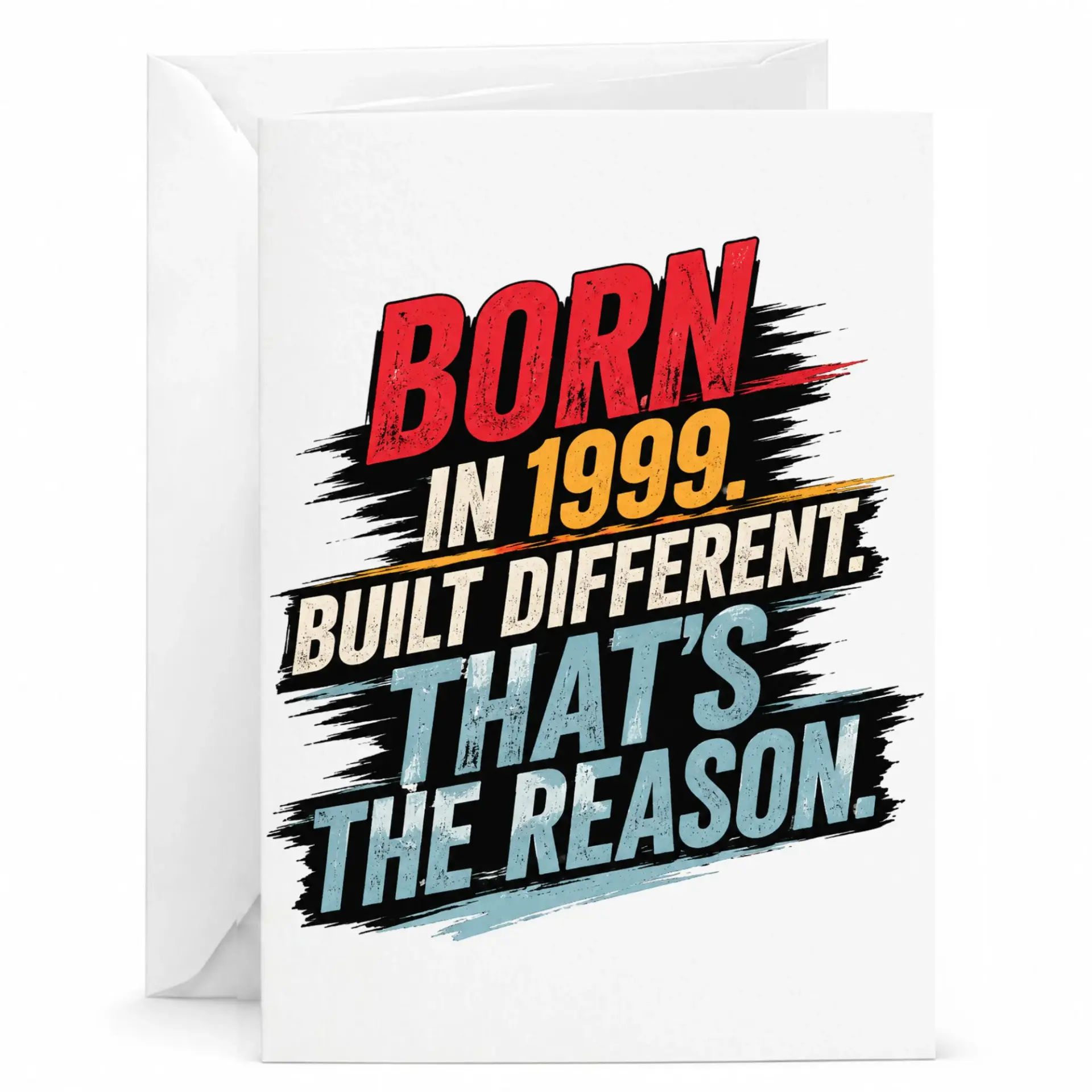 Birthday Card Born in 1999 Built Different Funny Milestone Celebration Greeting Card for Milestone Birthday Year