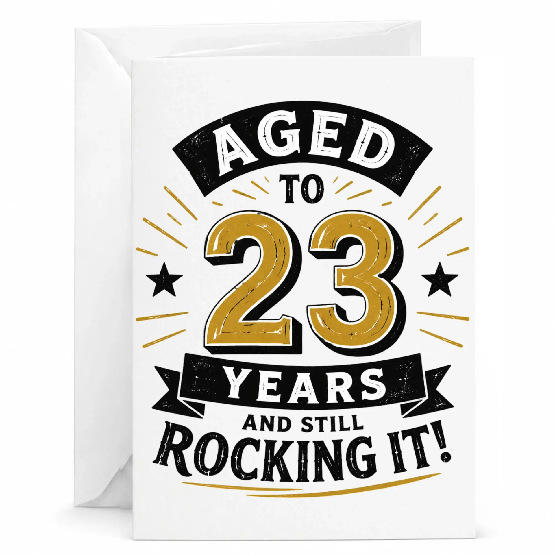 Funny Birthday Card Aged to 23 Years and Still Rocking It Greeting Card for Twenty Third Birthday Celebration