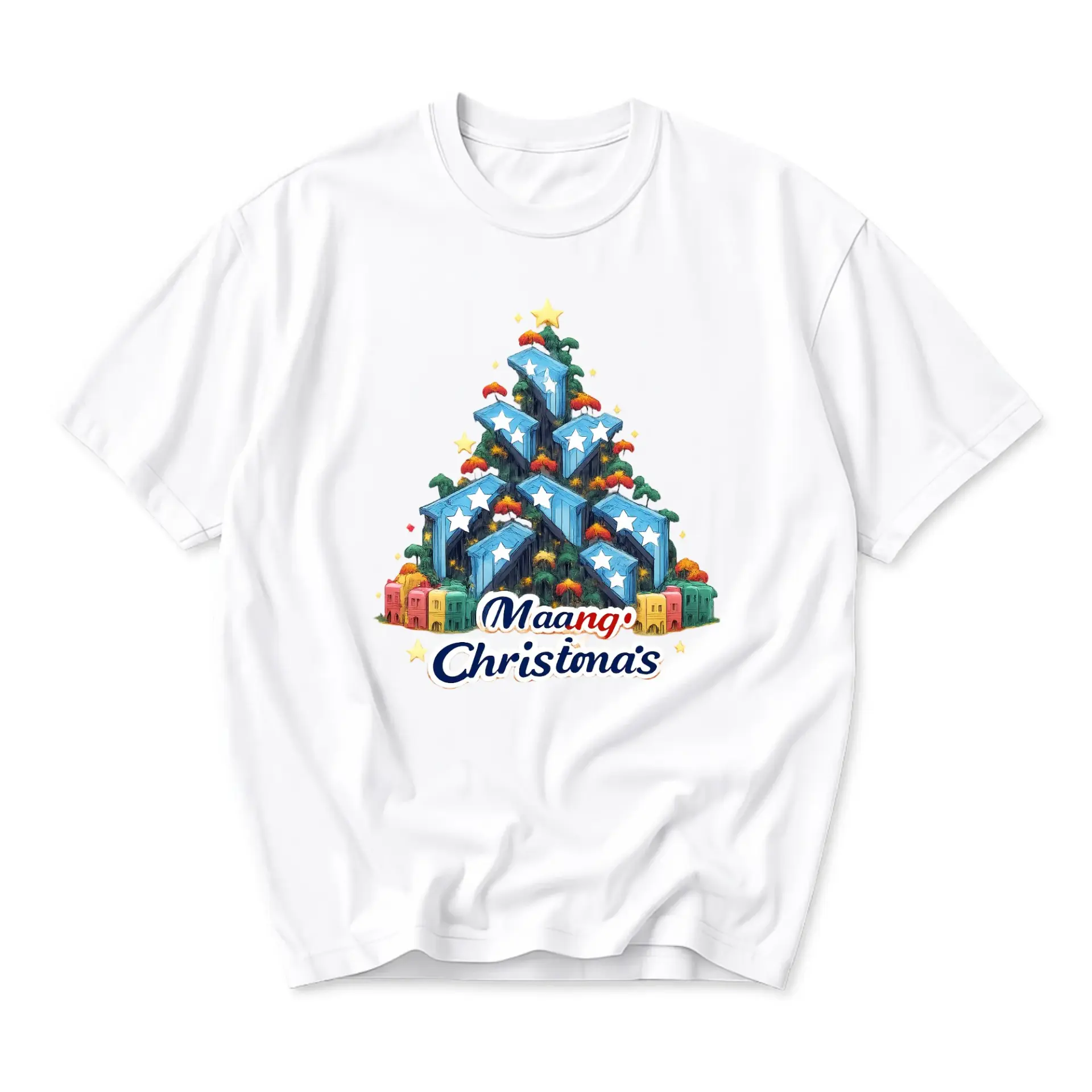 Funny Shirt Maang Christnas Graphic Tee Casual Unisex Crew Neck Holiday Top