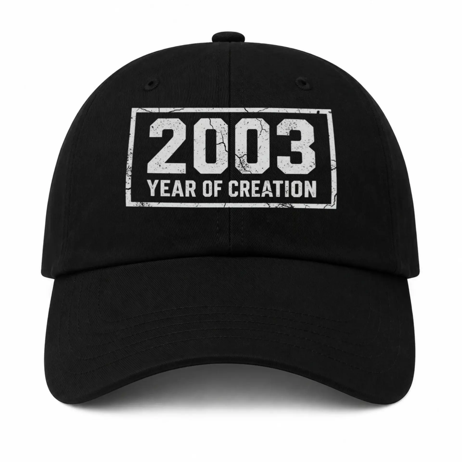 Baseball Cap Vintage 2003 Distressed Year of Creation Graphic Hat