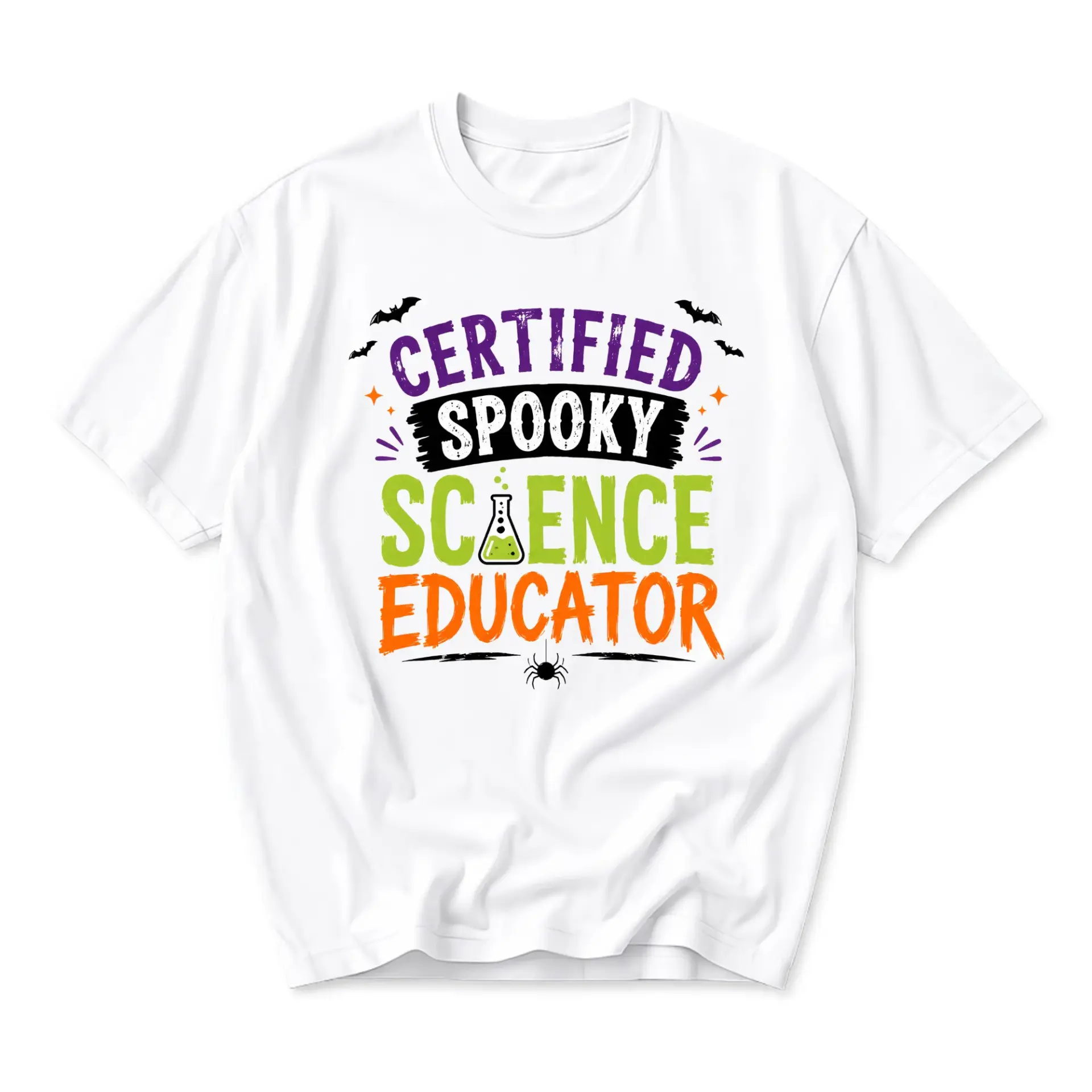 Funny Shirt Certified Spooky Science Educator Graphic Tee Unisex Casual Apparel for Teachers and Science Lovers