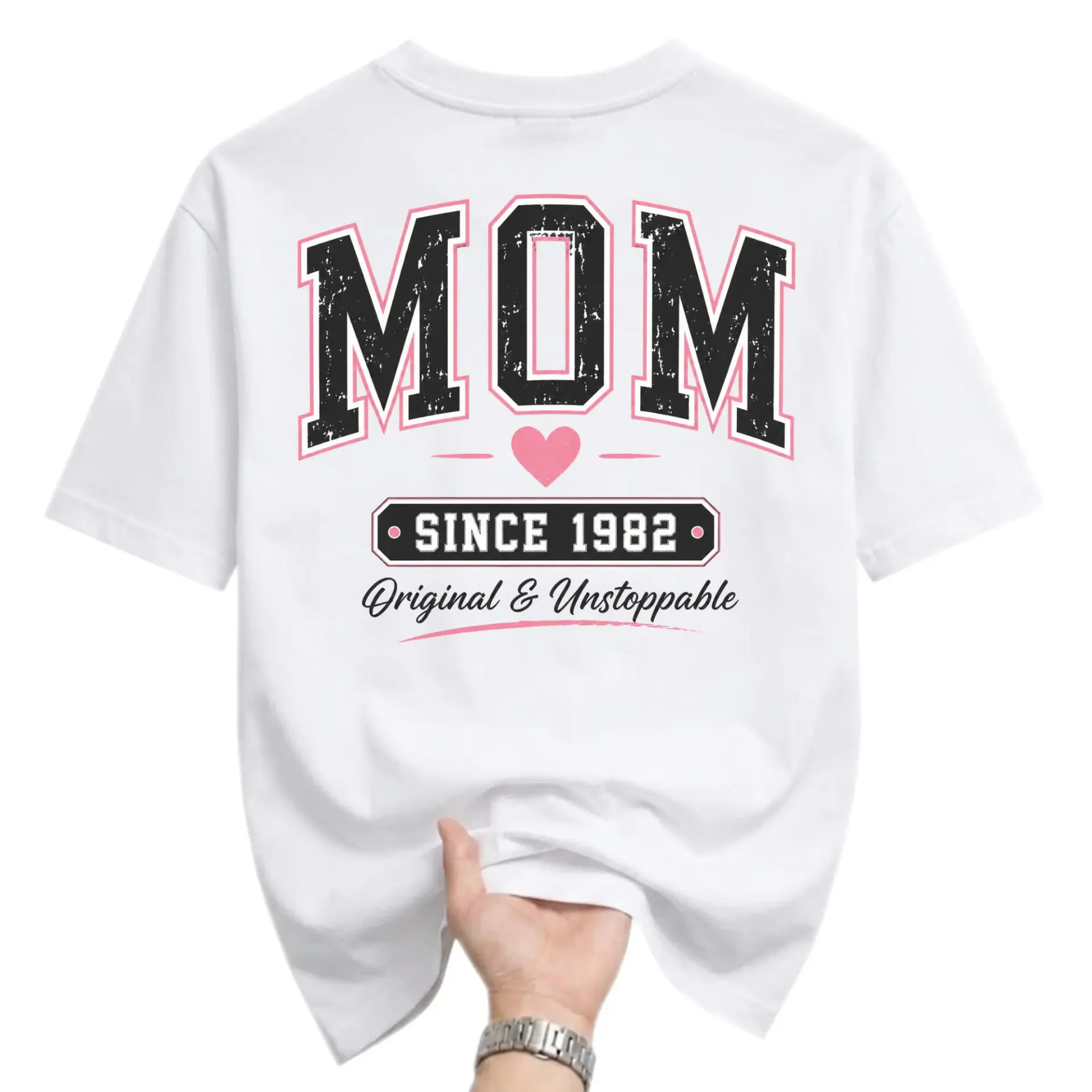 Graphic Tee Mom Since 1982 Original and Unisex Crew Neck Shirt for Casual Everyday Wear Gift Giving