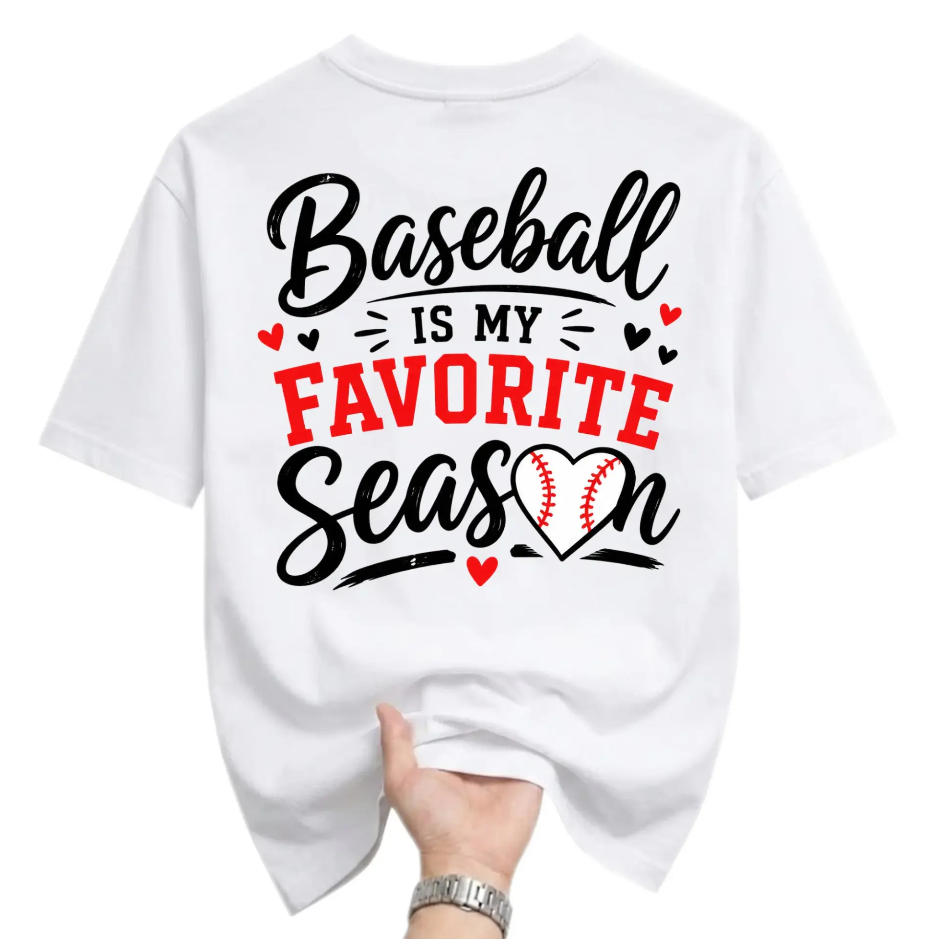 Graphic Tee Baseball Is My Favorite Season Shirt Sport Fan Athletic Apparel Casual Crew Neck Unisex Top White