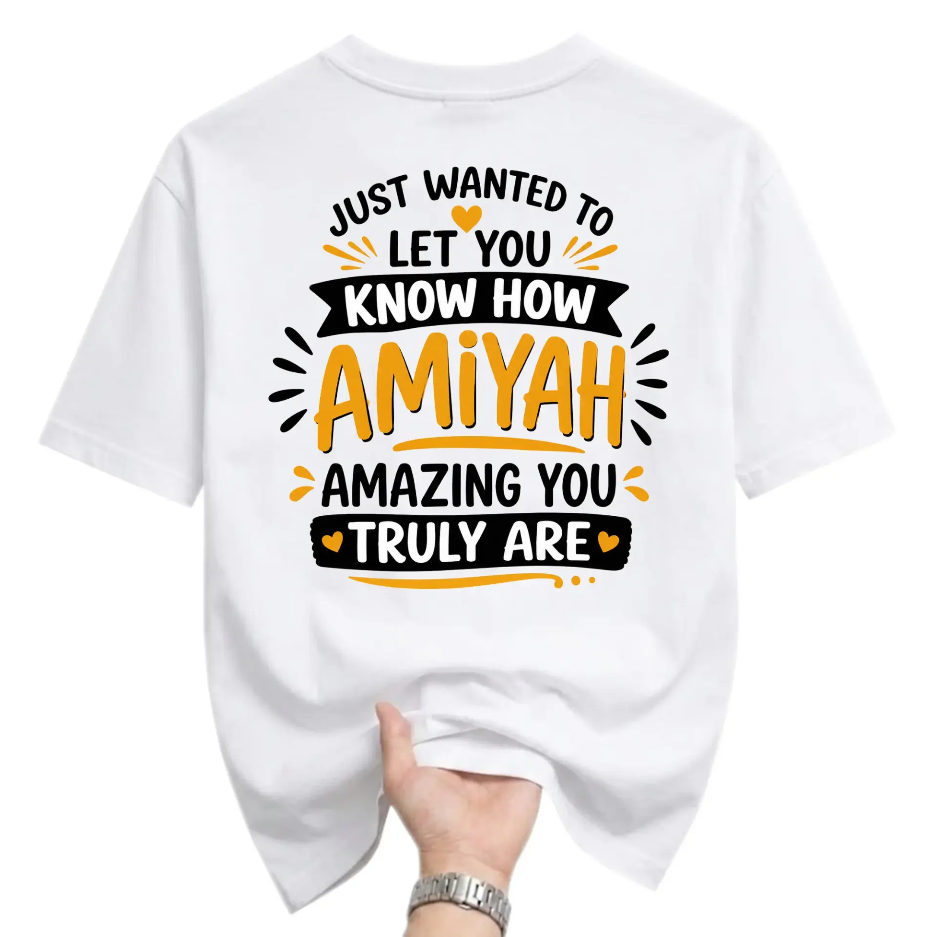 Graphic Tee Unisex Crew Neck Shirt Featuring Amiyah Custom Name Inspirational Message Design on Soft Cotton Fabric