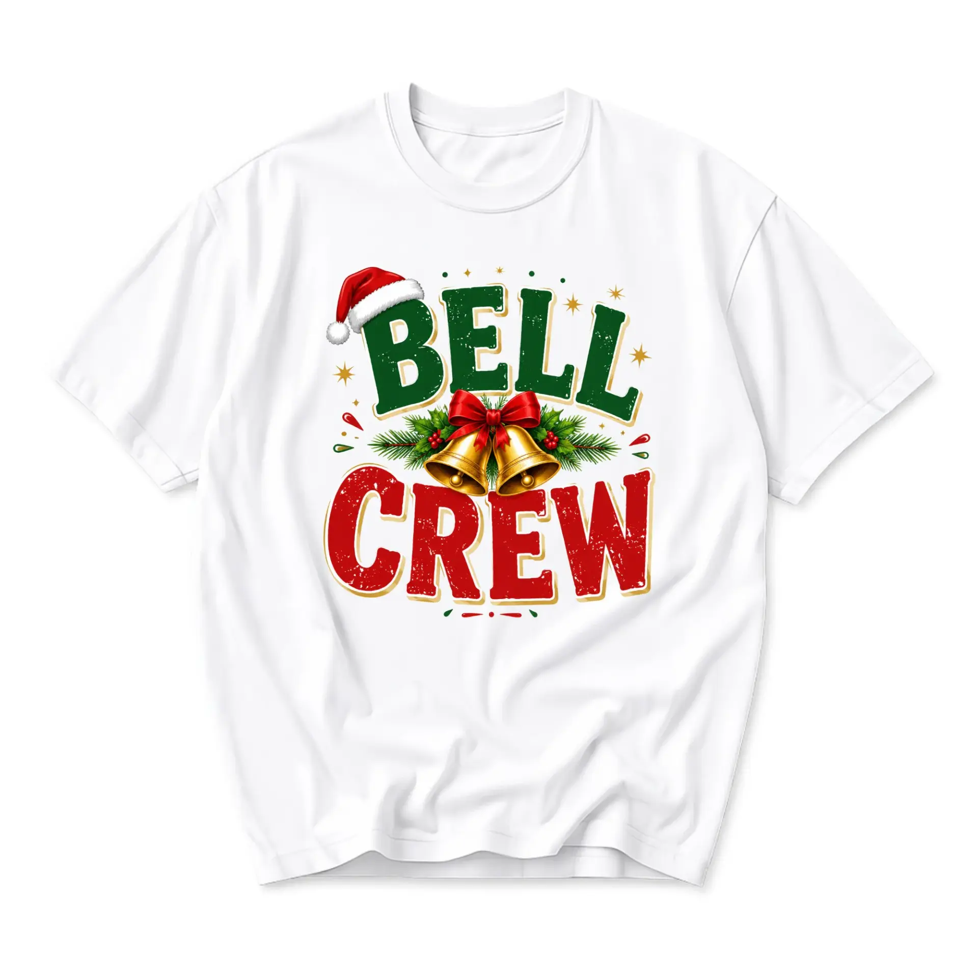 Funny Shirt Bell Crew Christmas Holiday Graphic Tee Unisex Short Sleeve