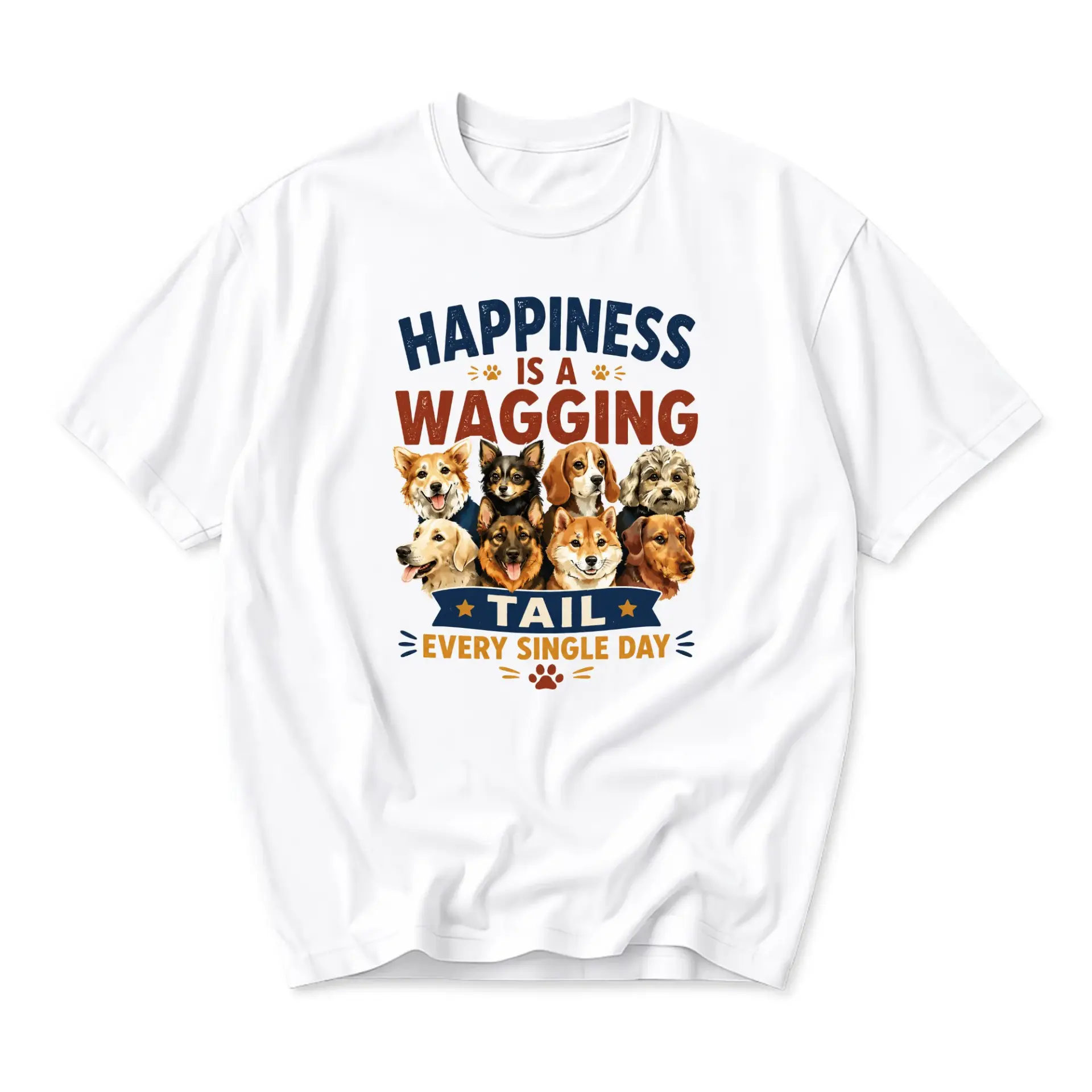 Graphic Is a Wagging Dog Lovers Shirt Unisex Crew Neck Short Sleeve Casual