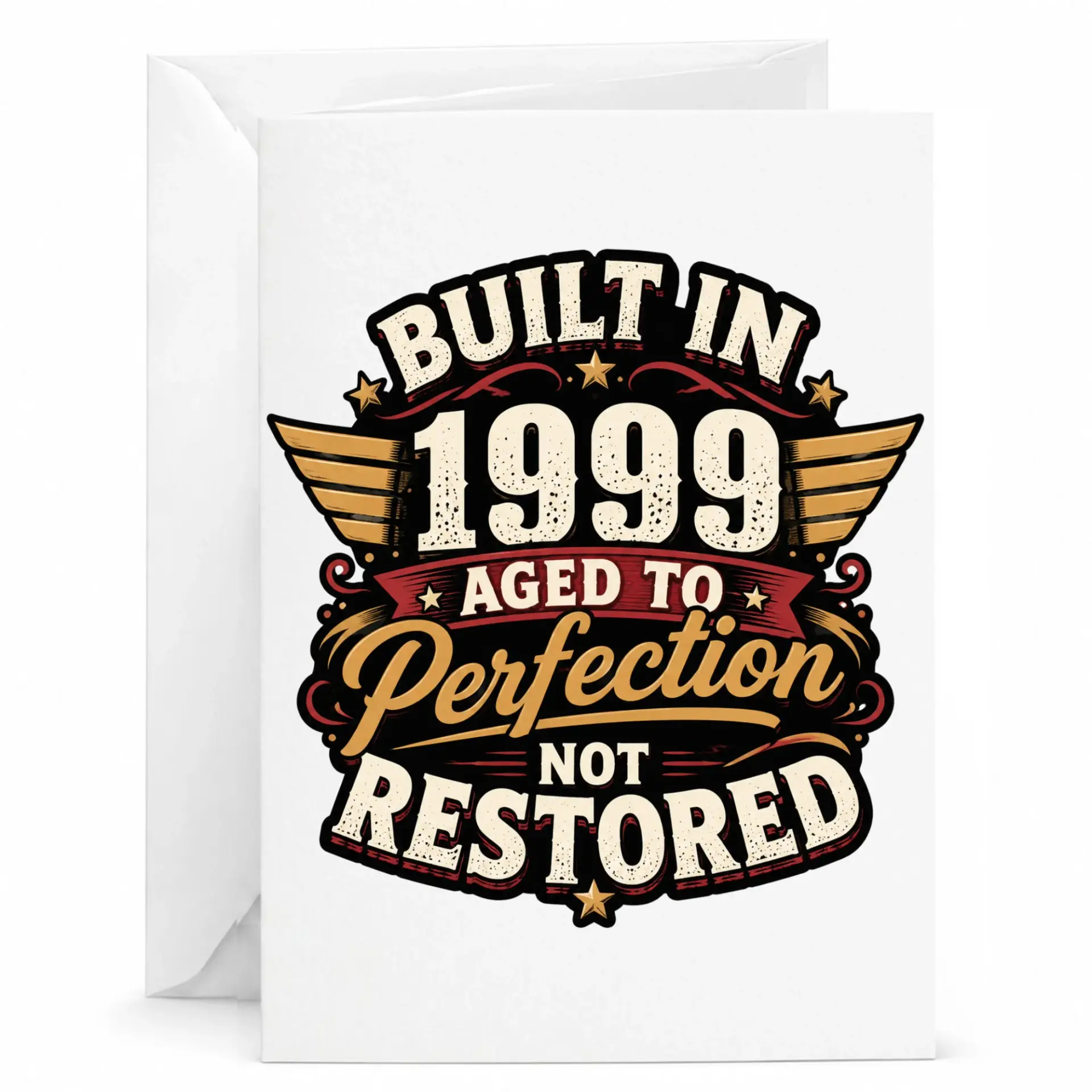 Birthday Card Built in 1999 Aged to Perfection Not Restored Funny Retro Style Greeting Card for Milestone Birthday