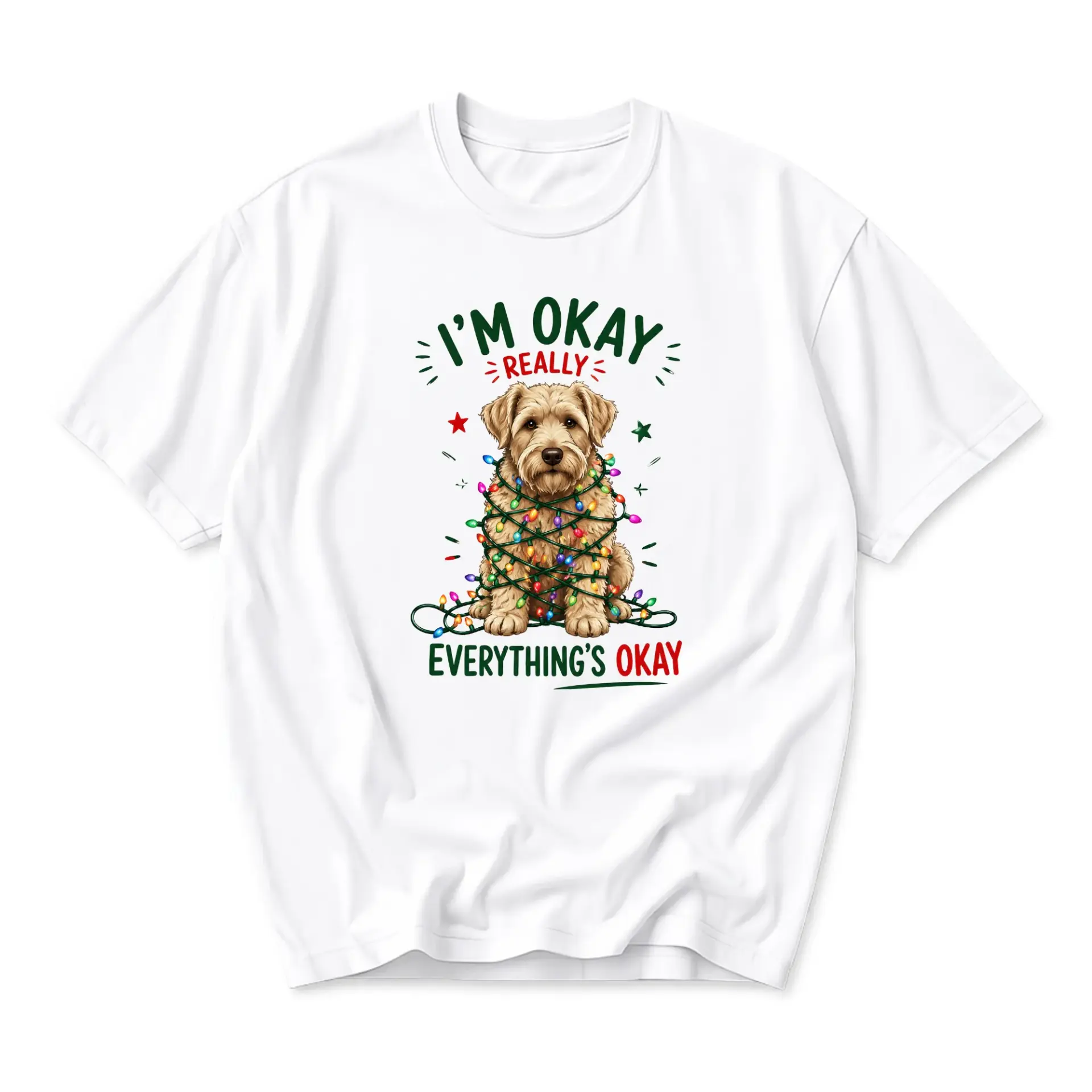 Funny Shirt I Am Okay Everything Is Graphic Tee with Wrapped in Christmas