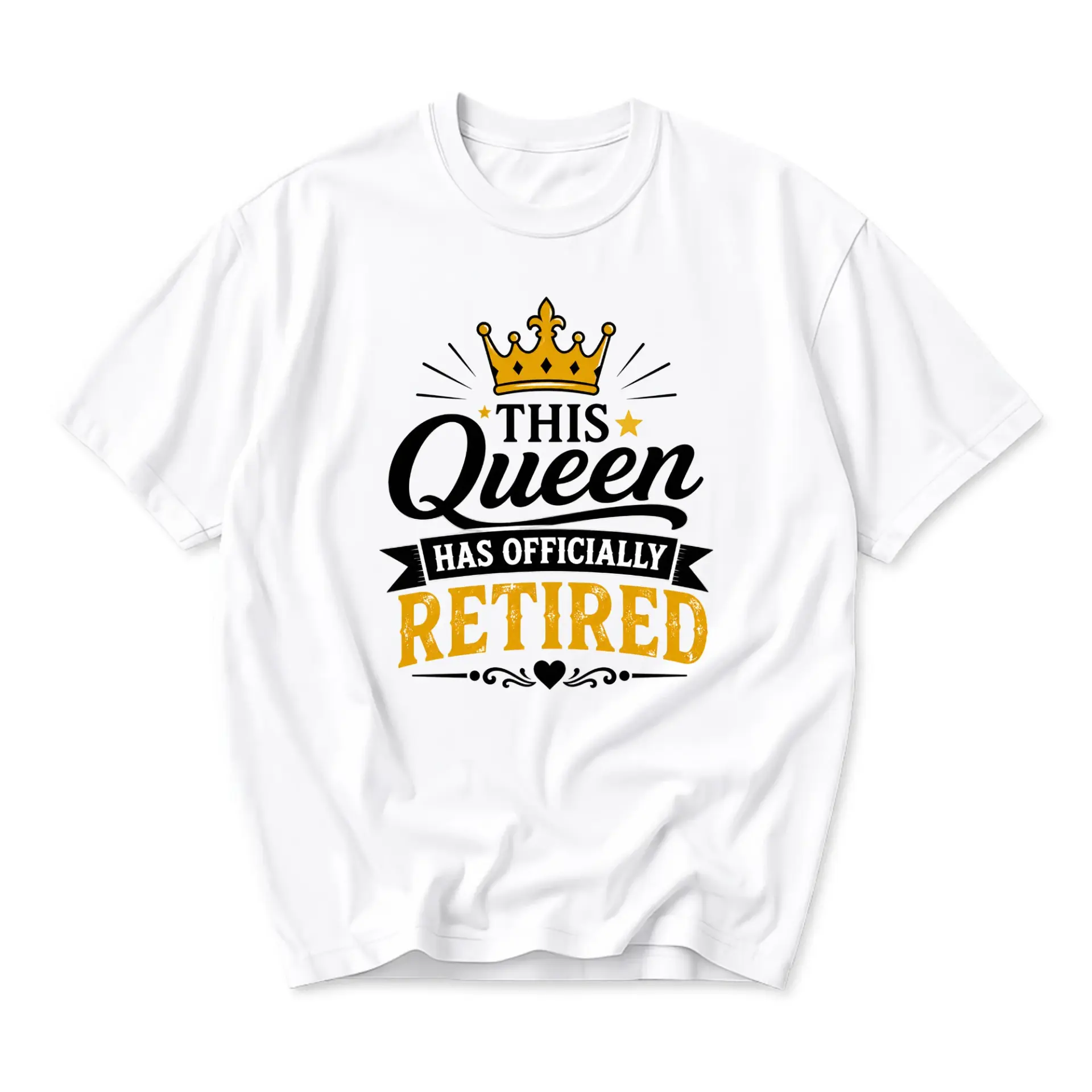 Funny Shirt This Queen Has Officially Retired Graphic Tee Comfortable Cotton Blend Casual Crew Neck Top for Retirement