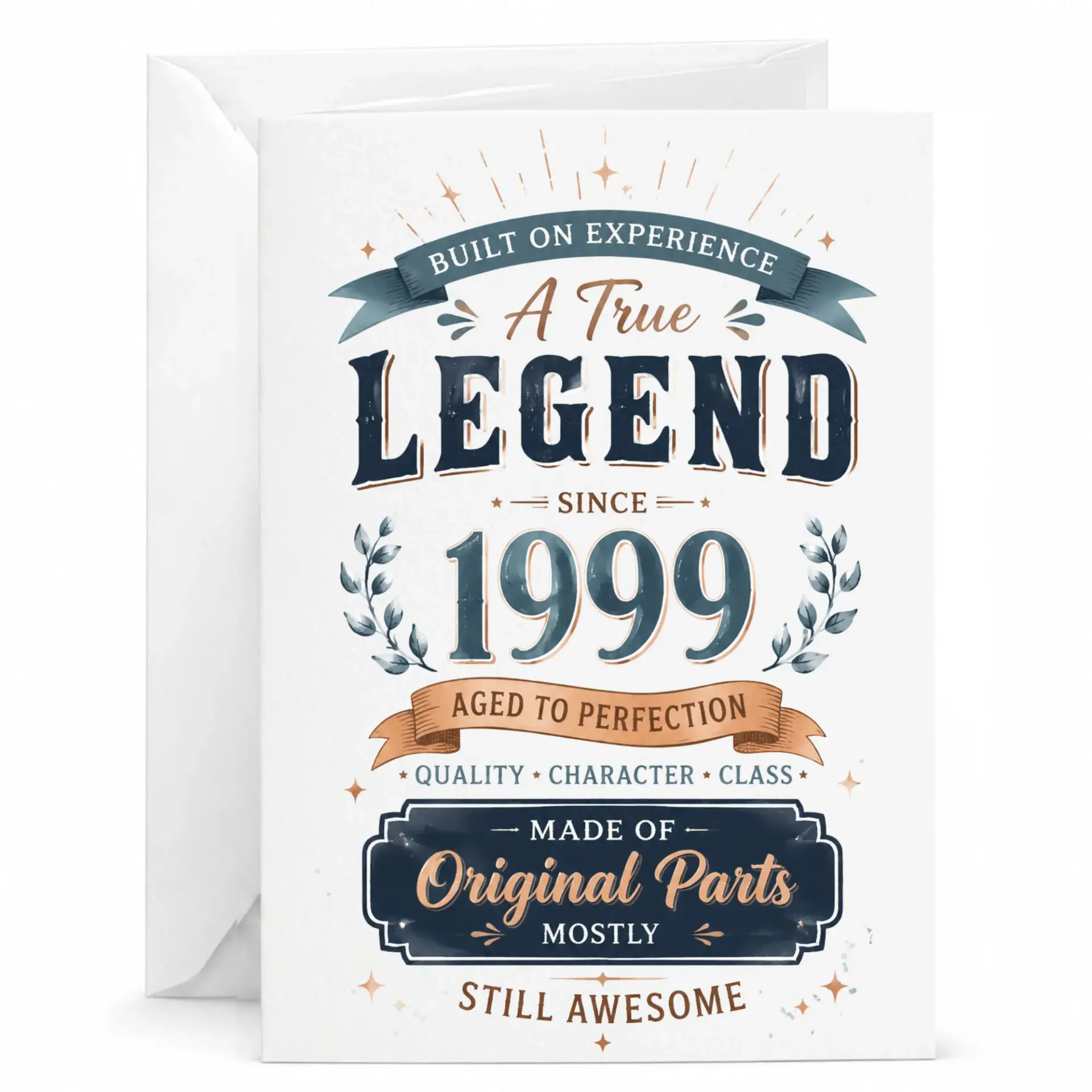 Greeting Card a True Legend Since 1999 Aged to Perfection Birthday Gift for Him or Her Funny Anniversary Milestone