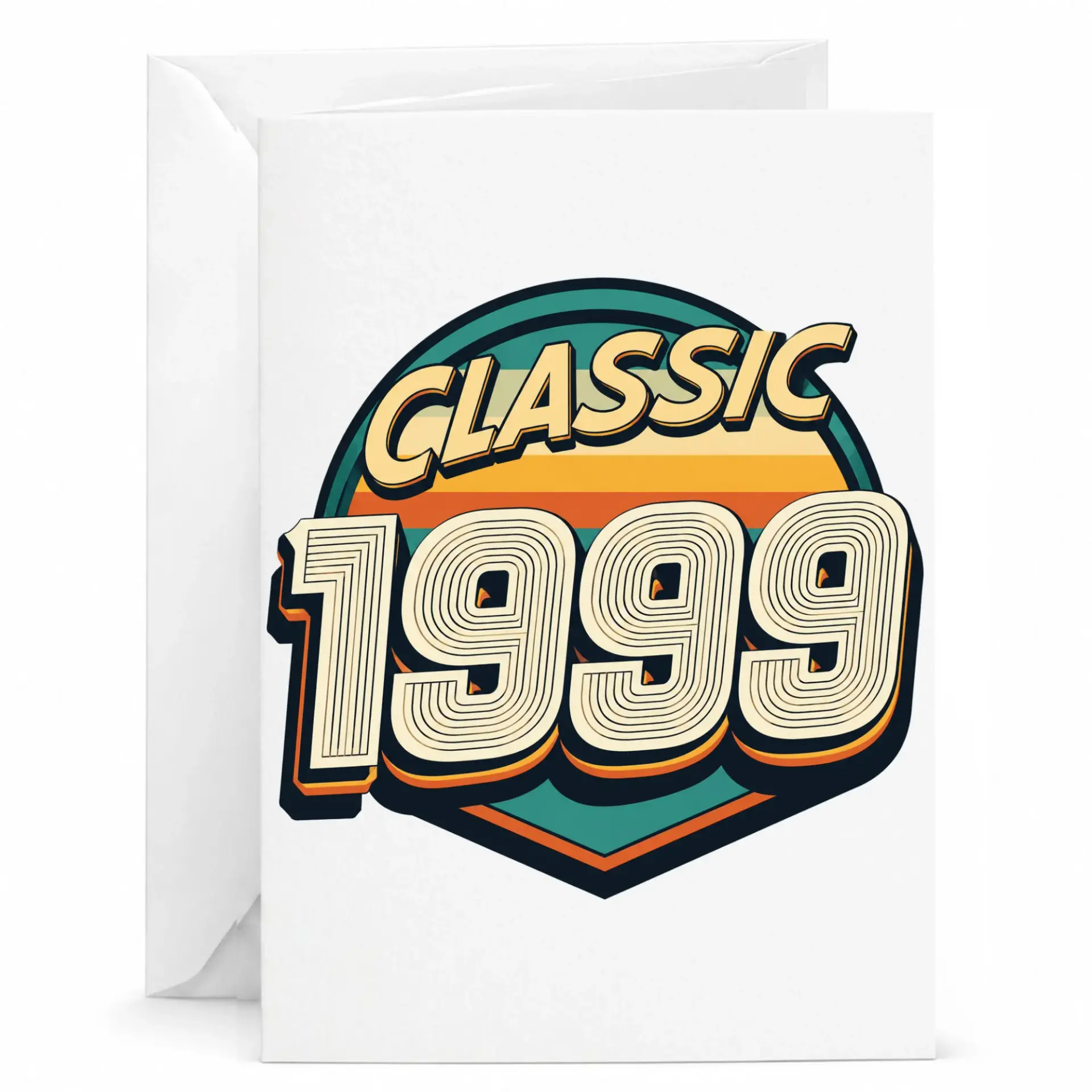 Birthday Card Classic 1999 Vintage Style Greeting Card for Birthday Milestone Celebrations Premium Paper Folded Note