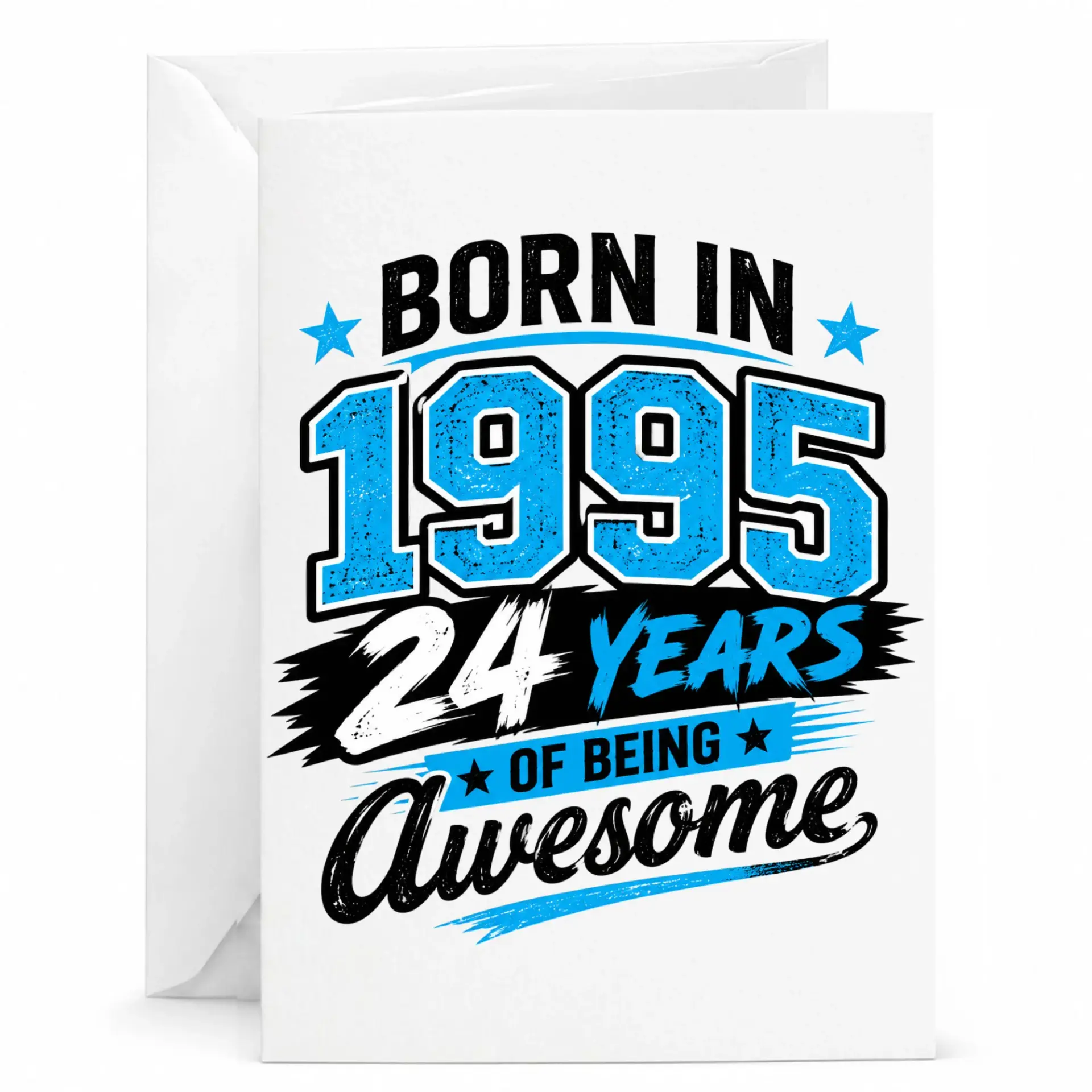 Birthday Card Born in 1995 24 Years of Being Awesome Greeting Card for Milestone Celebration and Fun Birthday Wishes