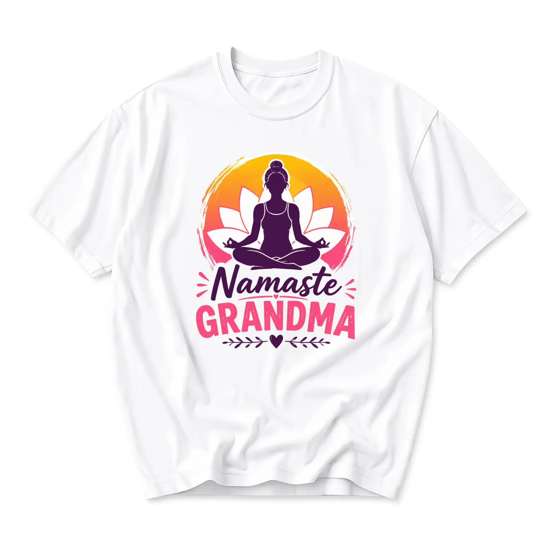 Graphic Tee Namaste Grandma Yoga Meditation Design Unisex Crew Neck Short