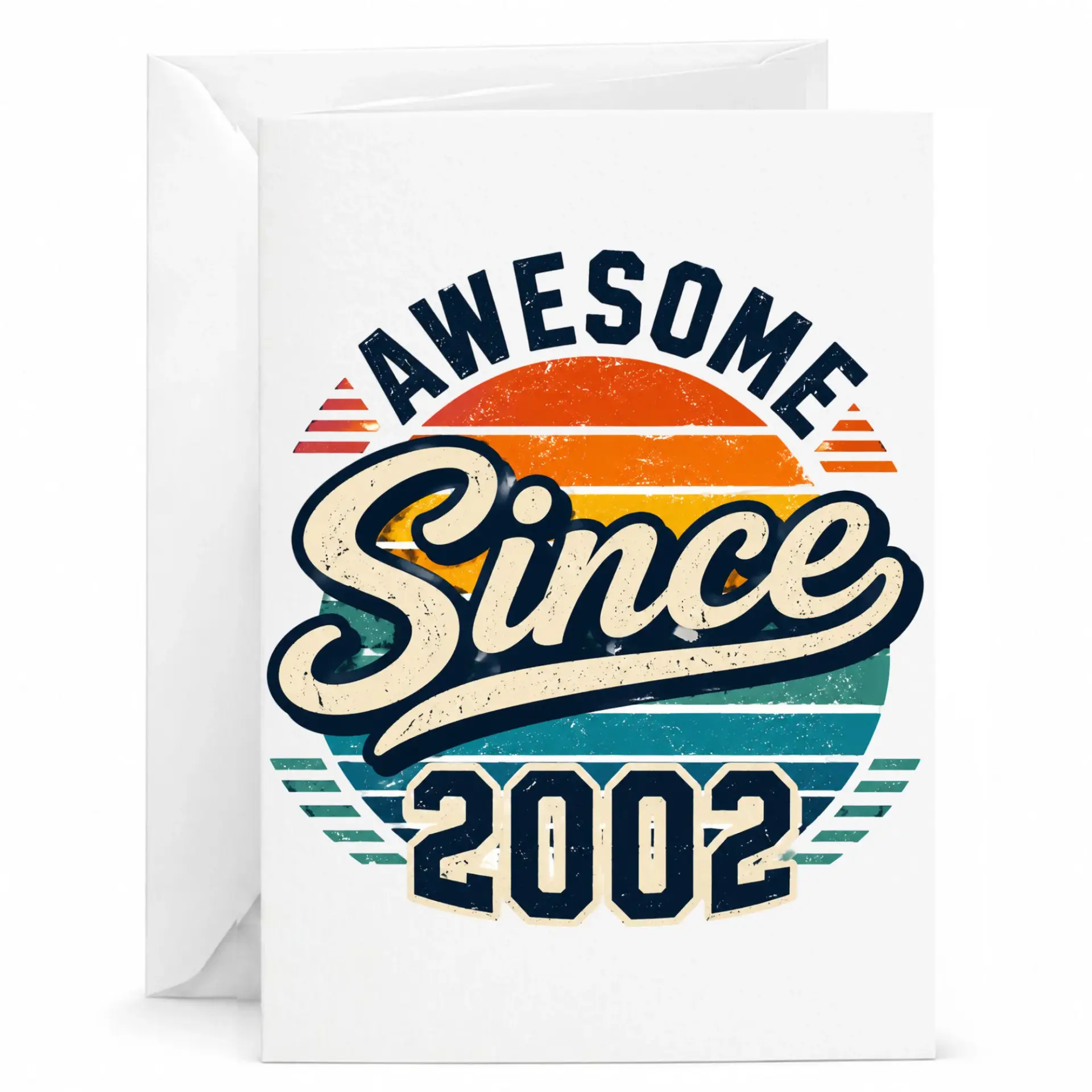 Birthday Card Awesome Since 2002 Retro Vintage Style Greeting Card for Milestone Celebration and Special Anniversary