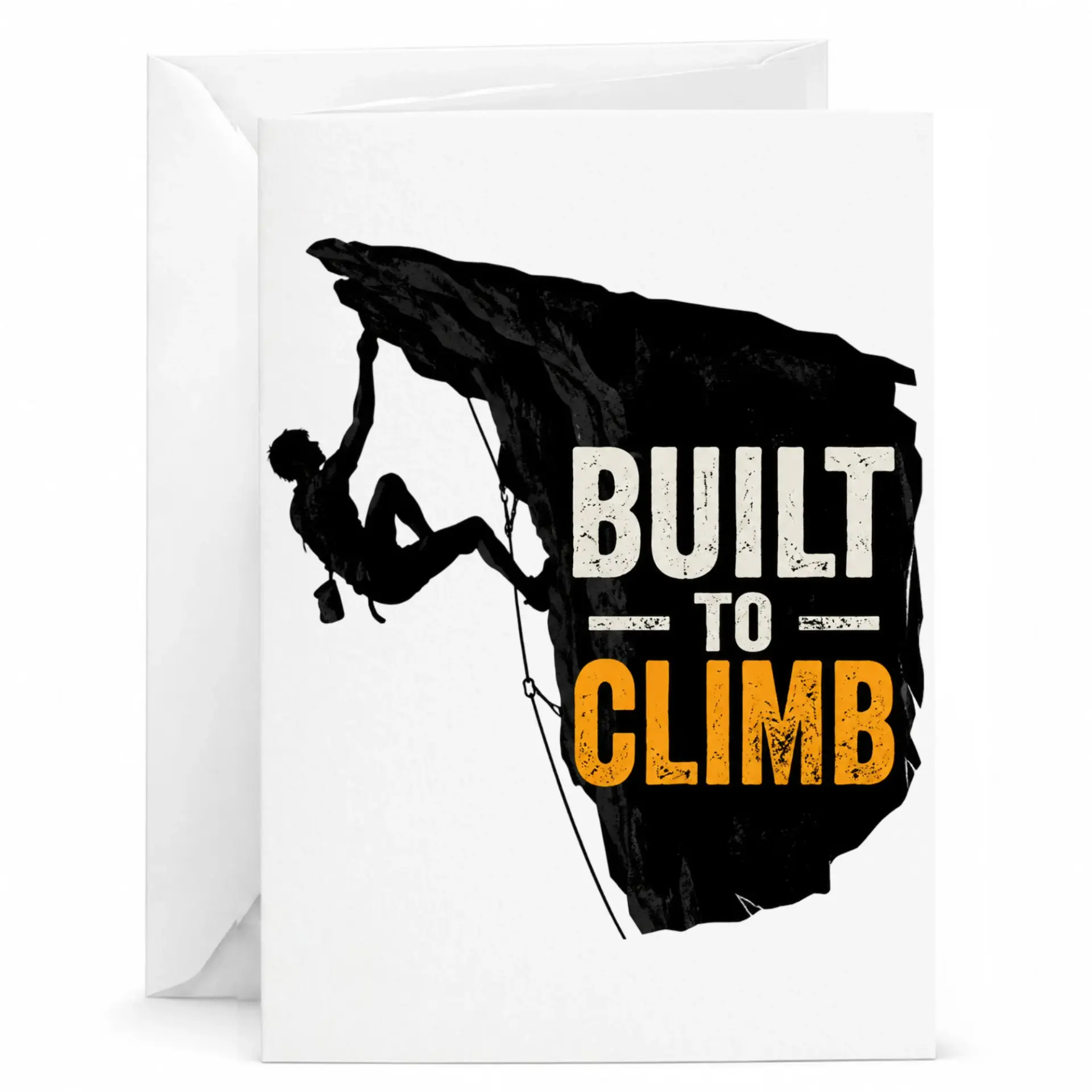 Built to Climb Greeting Card for Rock Climbing Enthusiasts Mountain Sports Adventure Stationery