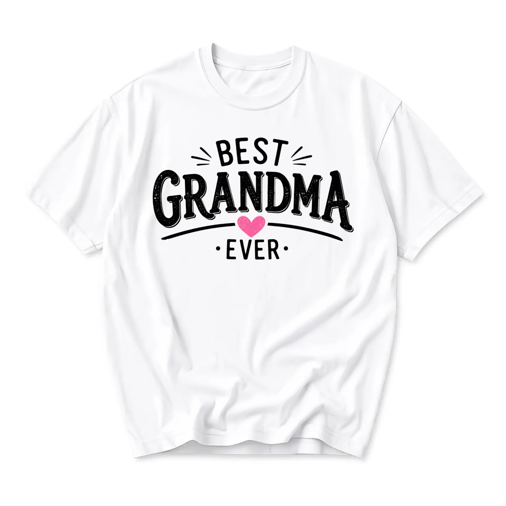 Graphic Tee Best Grandma Ever Print Short Sleeve Casual Crew Neck Unisex Shirt for Everyday Comfortable Fashion