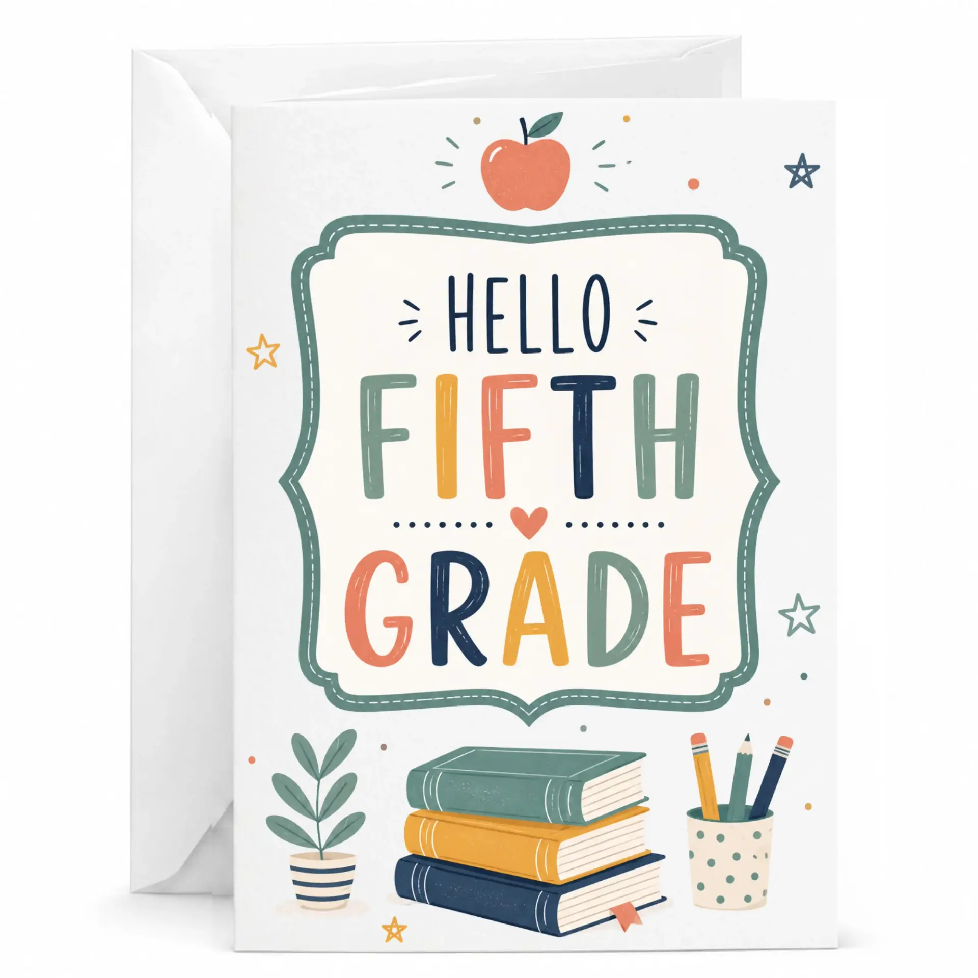 Greeting Card Hello Fifth Milestone Achievement Note for Friends and Loved Ones Professional Design